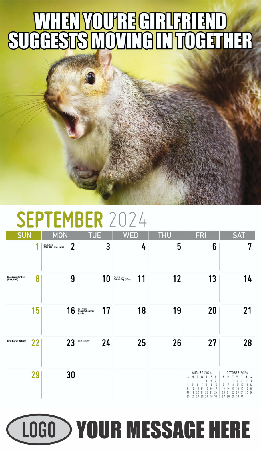 The Memeing of Life 2024 Business Advertising Wall Calendar - September
