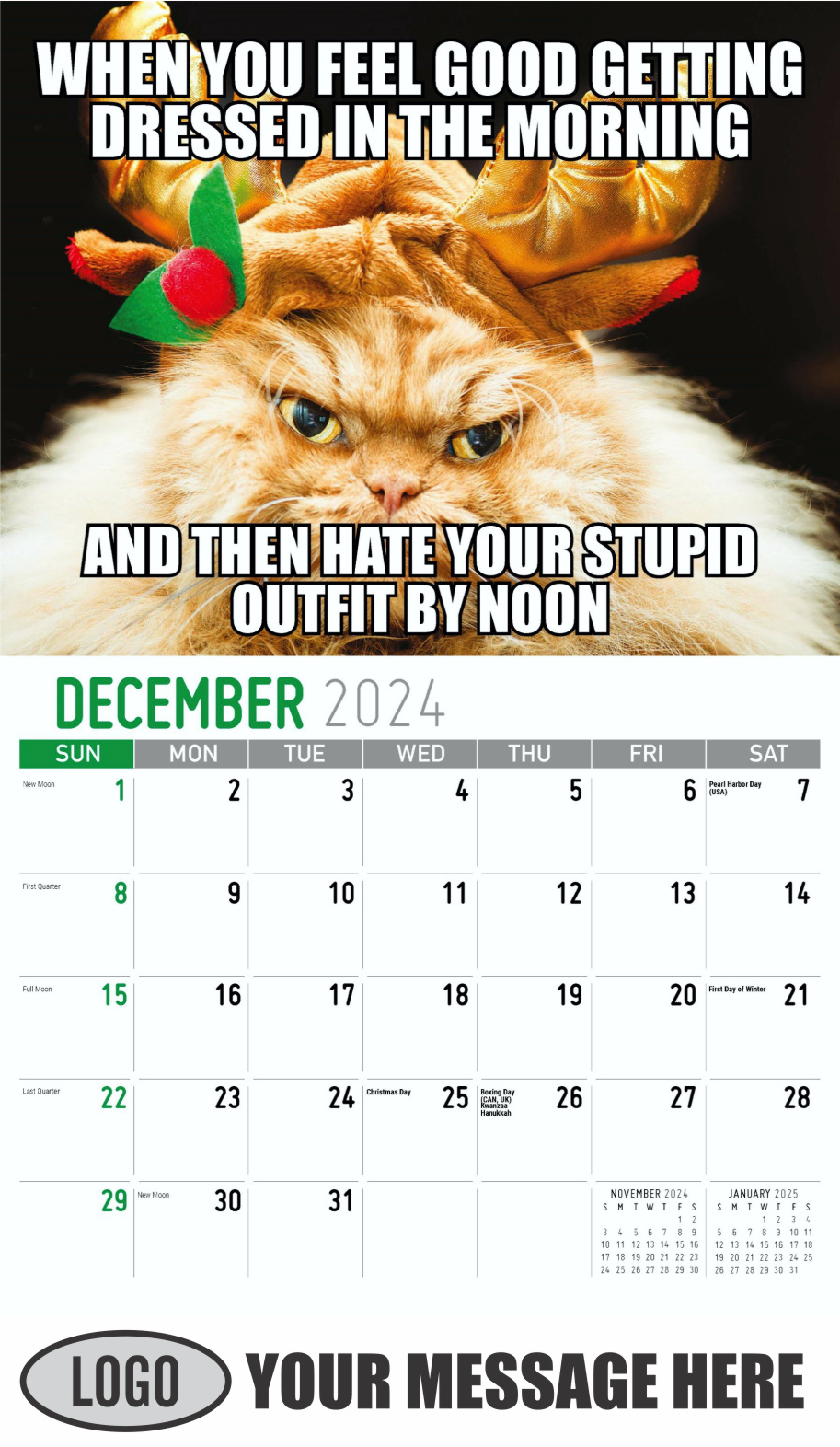 The Memeing of Life 2024 Business Advertising Wall Calendar - December