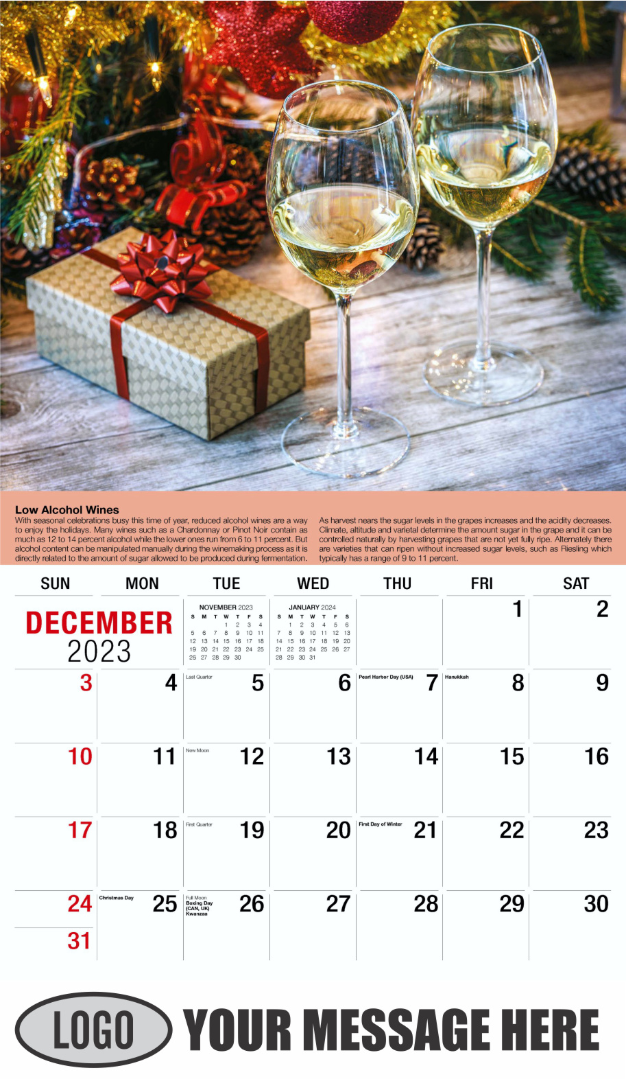 Vintages - Wine Tips 2024 Business Promo Calendar - December_a