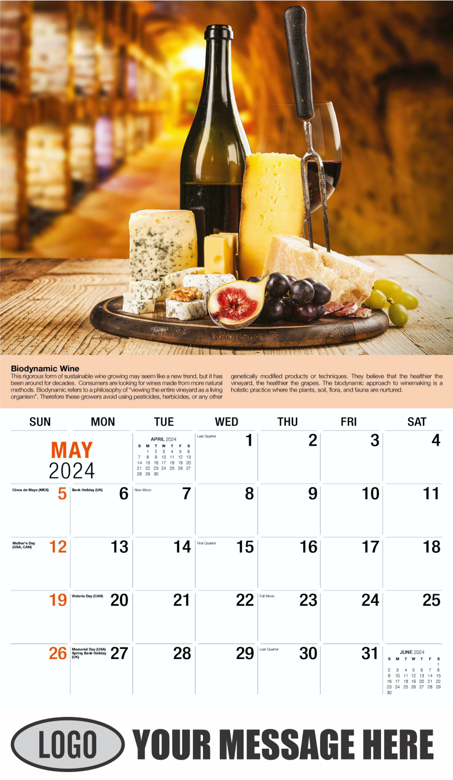 Vintages - Wine Tips 2024 Business Promo Calendar - May