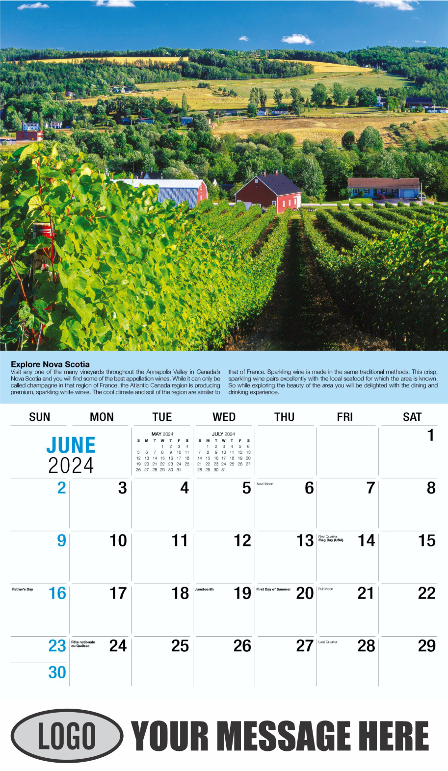 Vintages - Wine Tips 2024 Business Promo Calendar - June