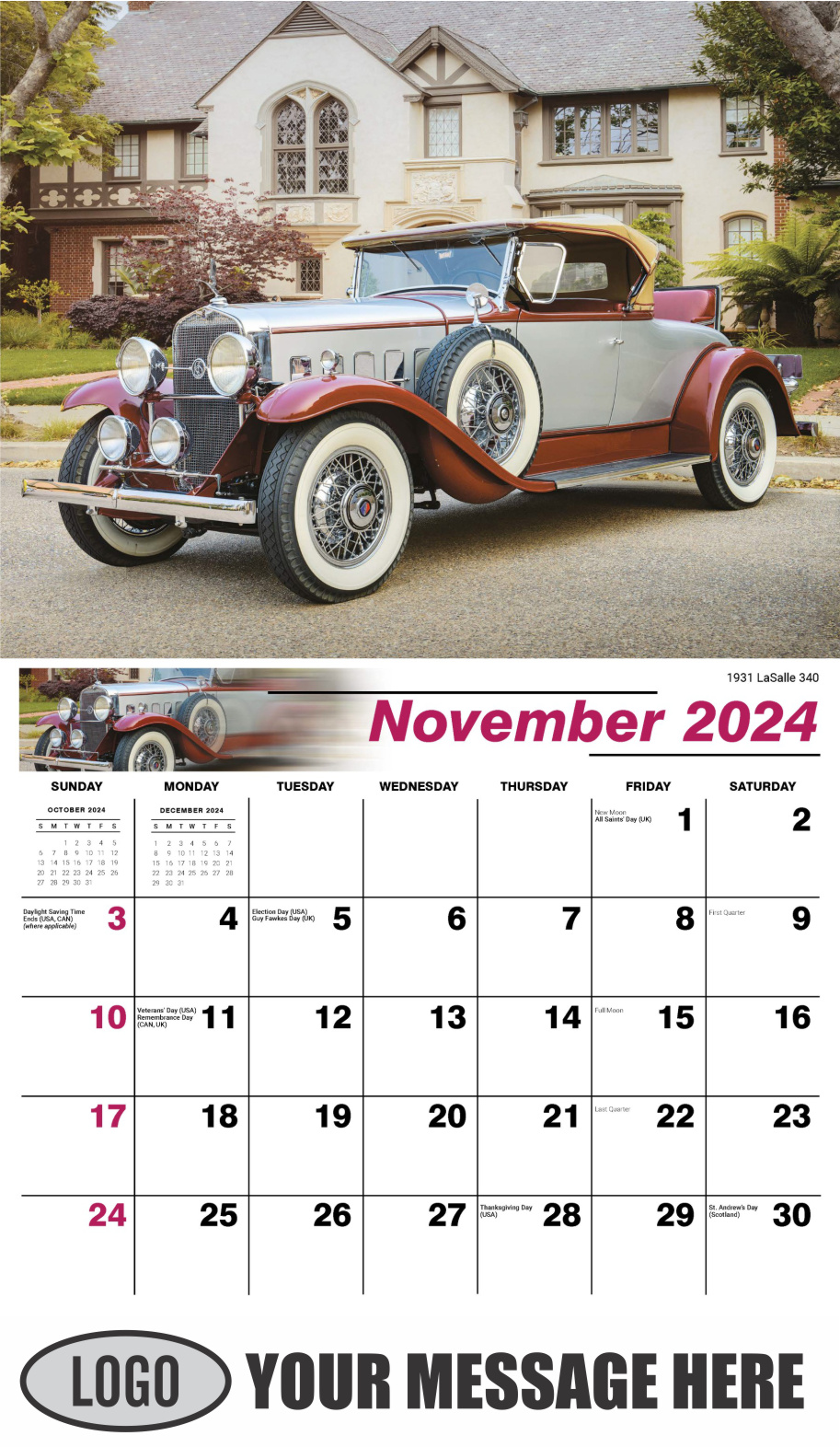 2024 Promotional Calendar Classic Cars low as 65¢