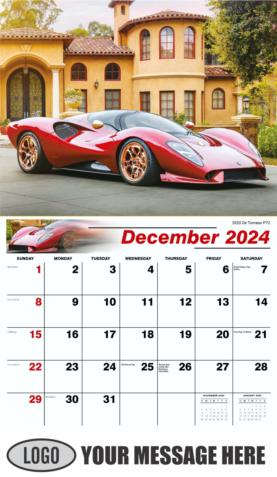 2024 Business Promotional Calendars Exotic Cars low as 65¢