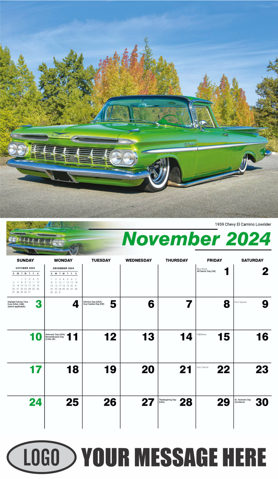 2024 Business Promo Calendar Vintage GM Car Calendar low as 65¢