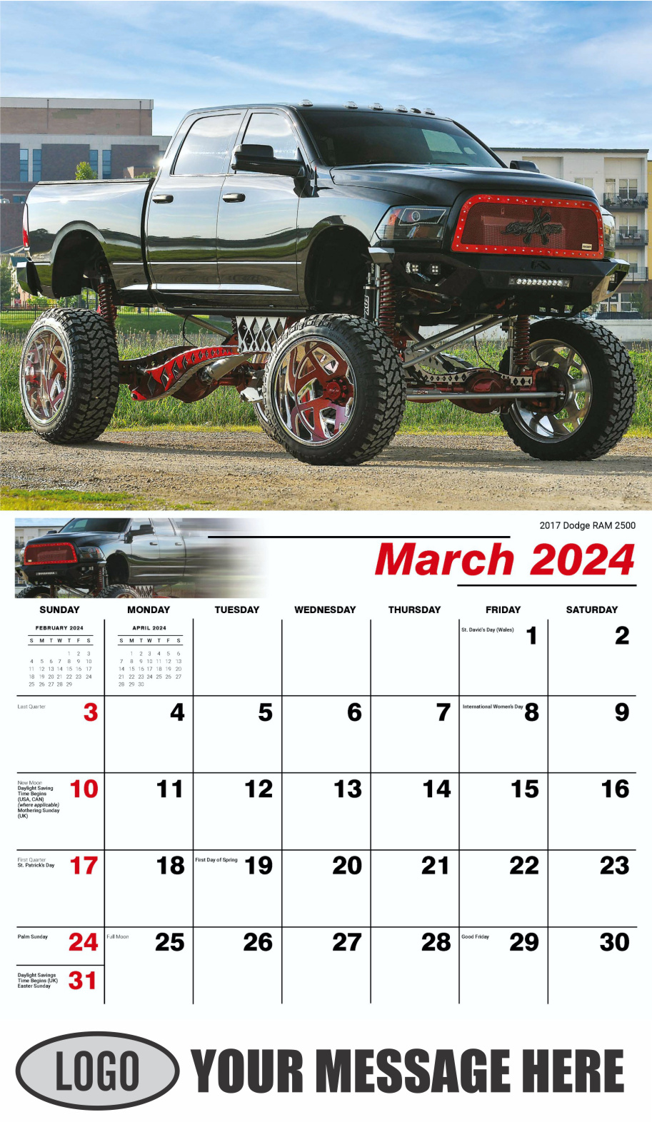Custom Pickup Truck 2024 Promotional Calendar 65& cent; business
