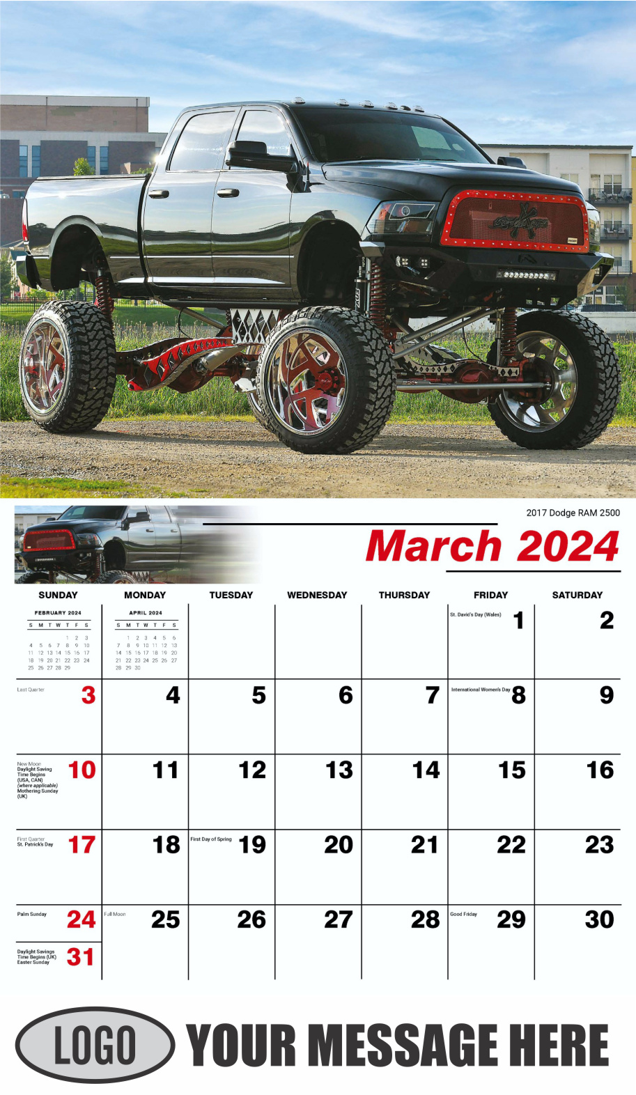 Custom Pickup Truck 2025 Promotional Calendar 65& cent; business