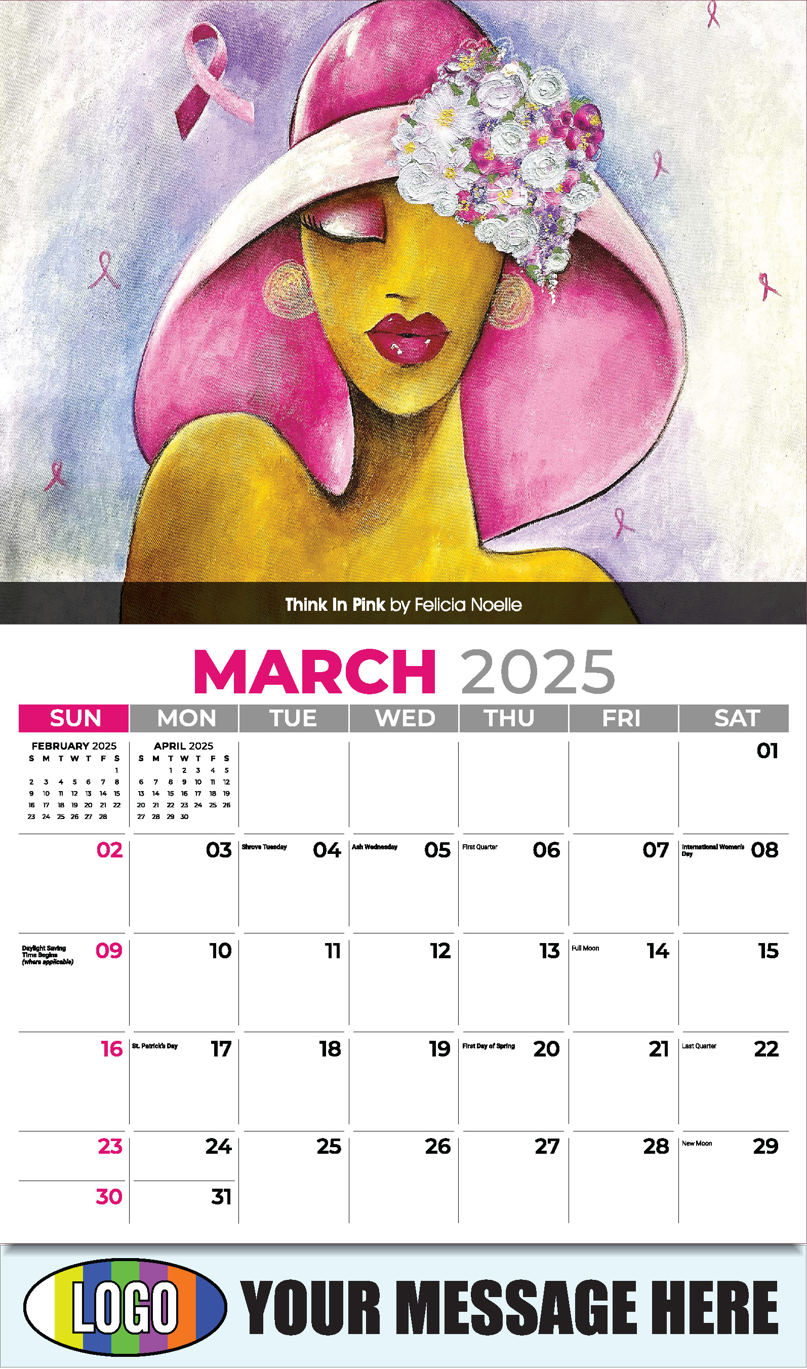 Celebration of African American Art 2025 Business Promotional Calendar - March