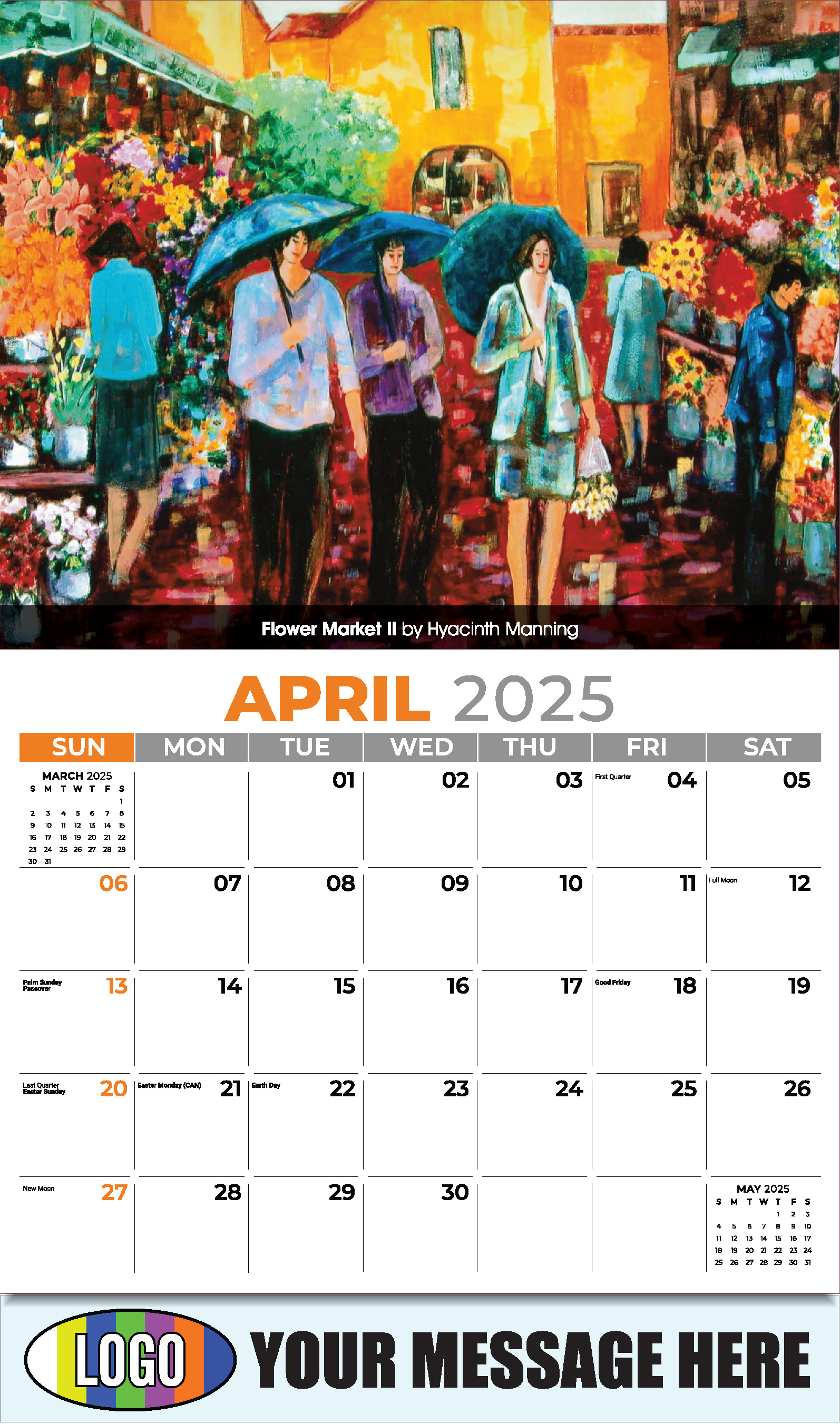Celebration of African American Art 2025 Business Promotional Calendar - April
