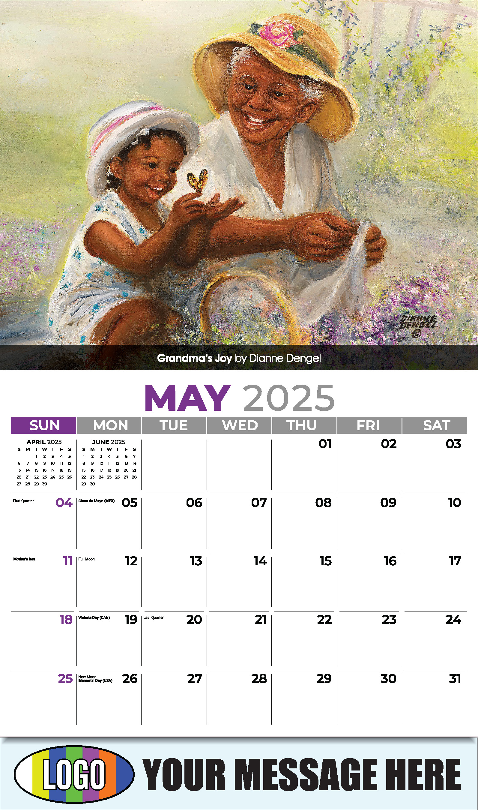 Celebration of African American Art 2025 Business Promotional Calendar - May