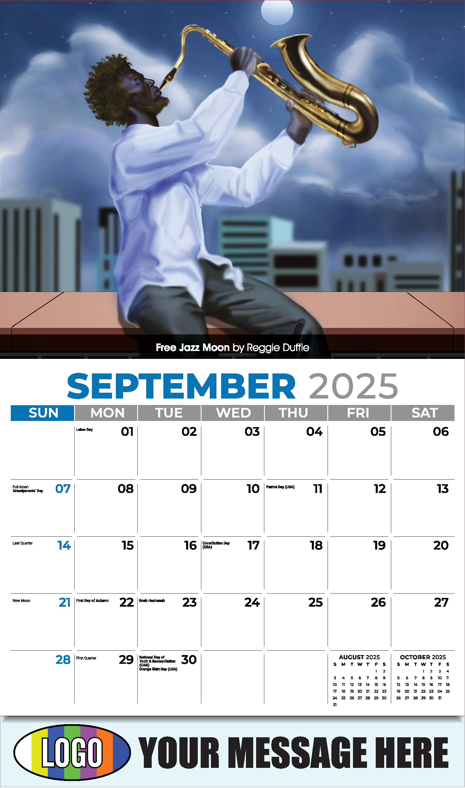 Celebration of African American Art 2025 Business Promotional Calendar - September