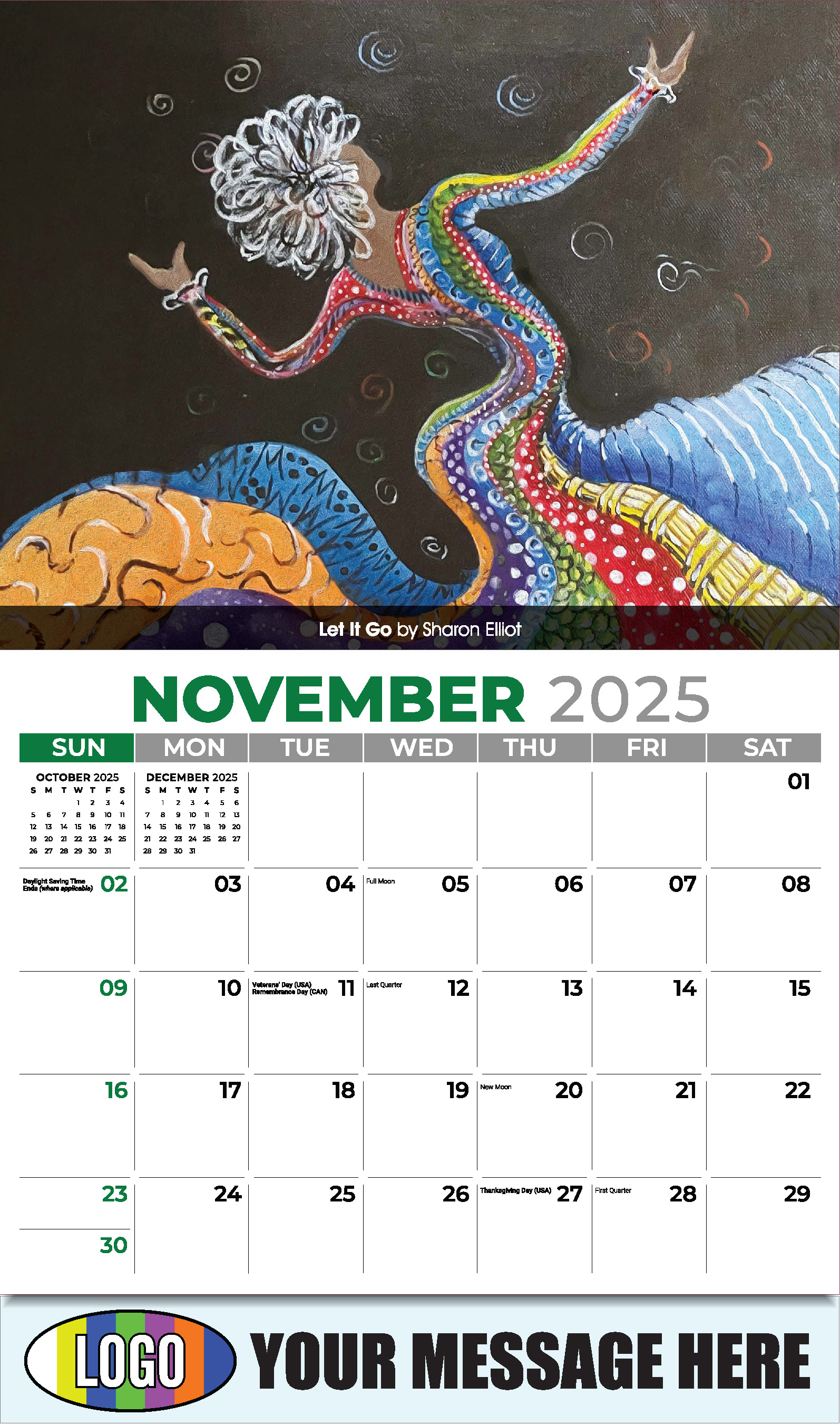 Celebration of African American Art 2025 Business Promotional Calendar - November
