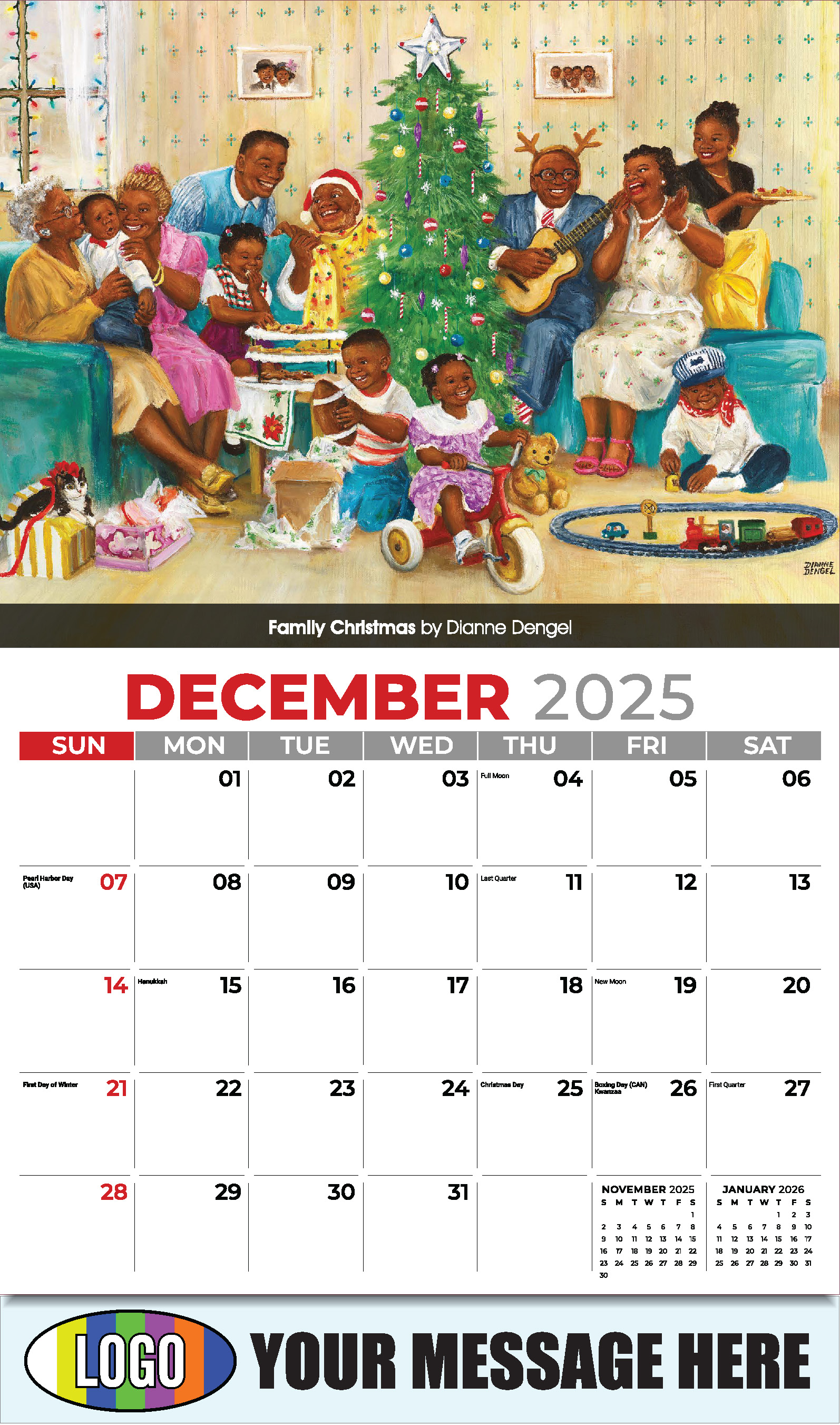 Celebration of African American Art 2025 Business Promotional Calendar - December