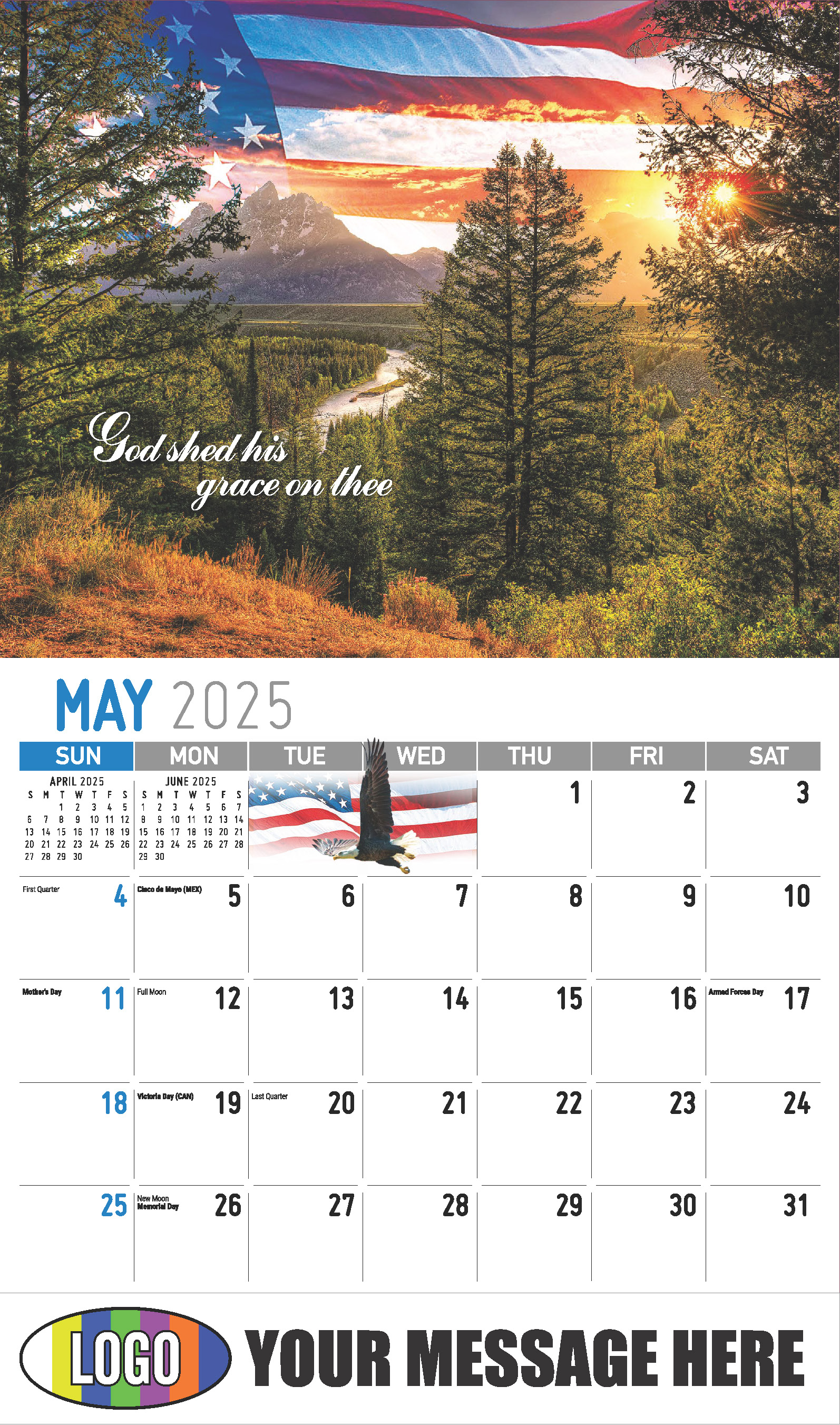 America the Beautiful  2025 Business Advertising Wall Calendar - May
