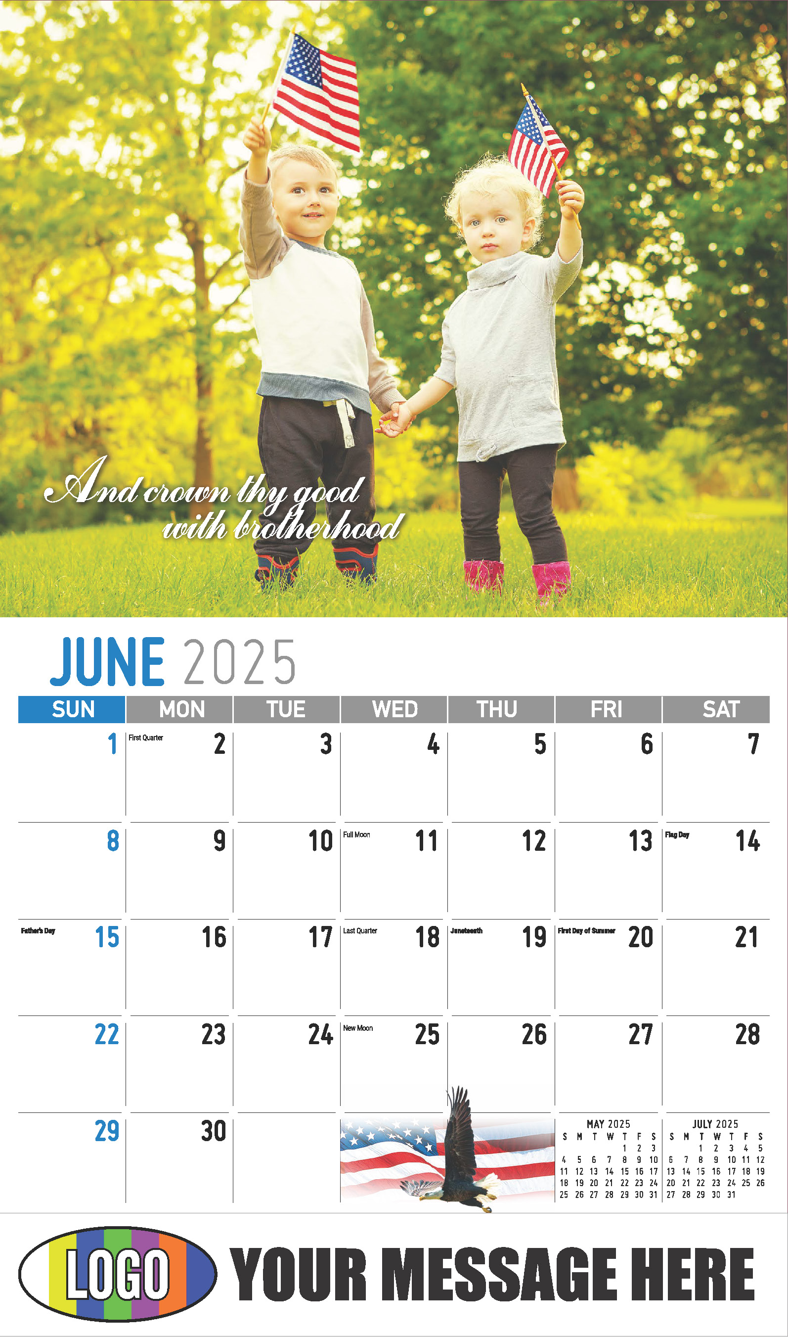 America the Beautiful  2025 Business Advertising Wall Calendar - June