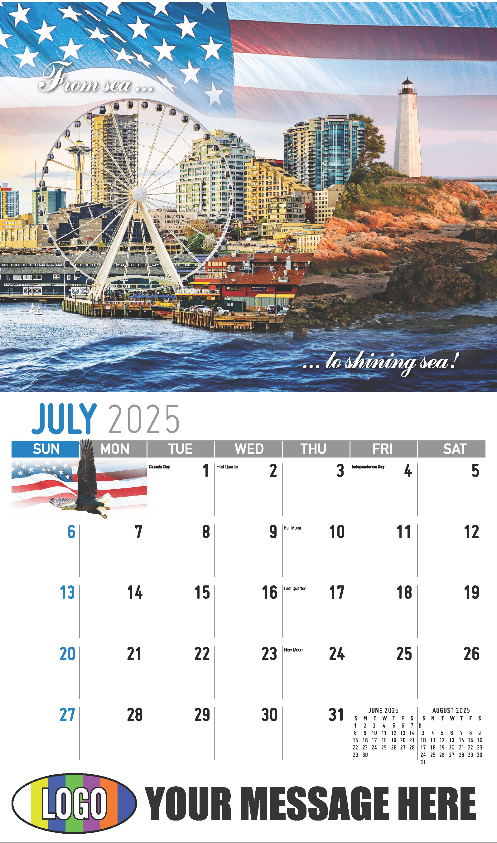 America the Beautiful  2025 Business Advertising Wall Calendar - July