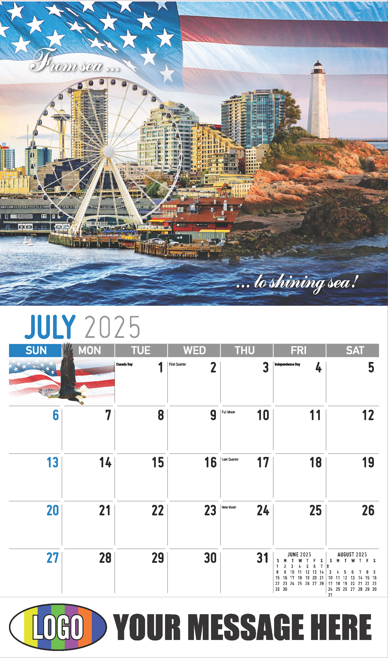 2025 Promotional Calendar America the Beautiful US Patriotism Calendar
