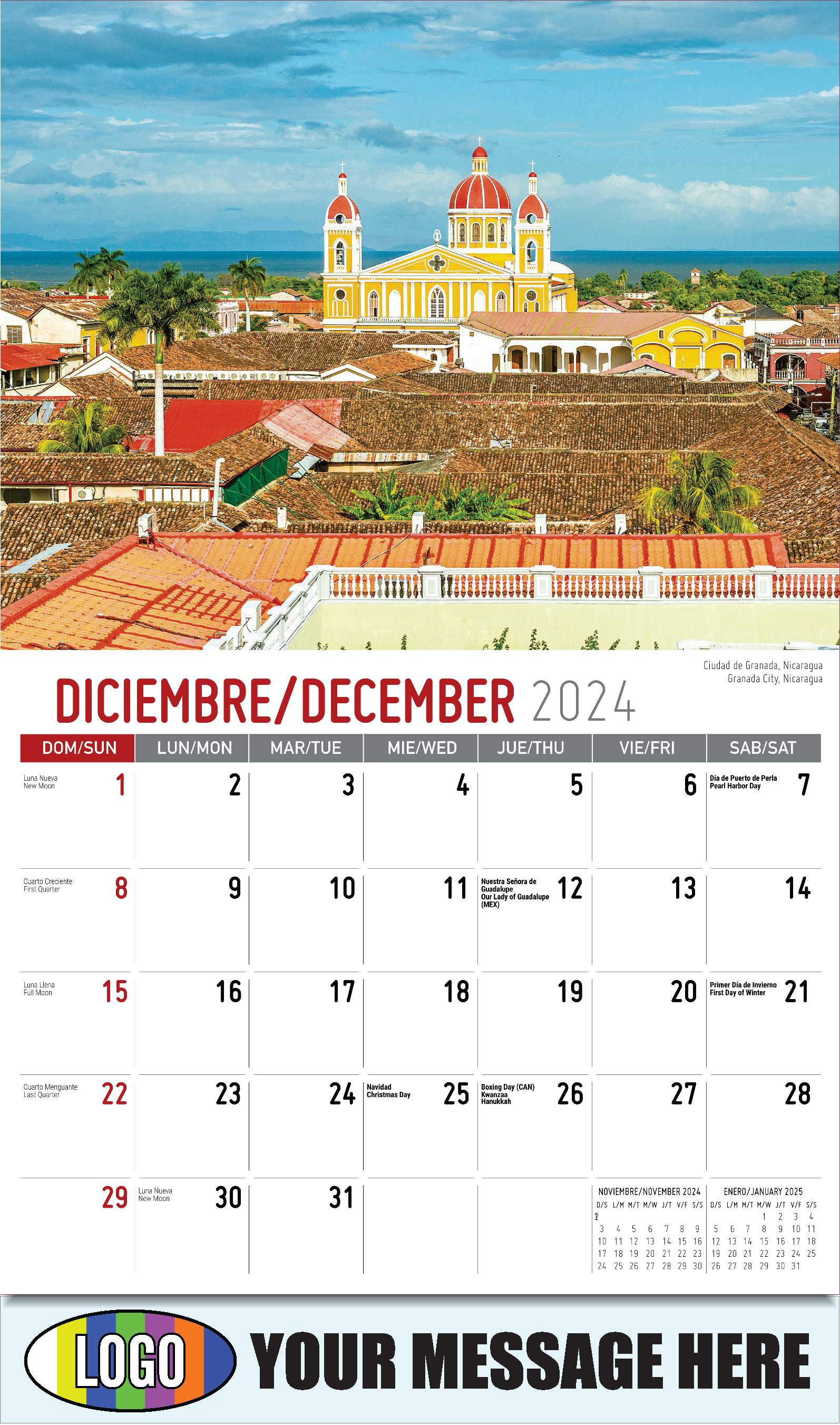 Latin America Scenic  2025 Business Promo Calendar - December_a