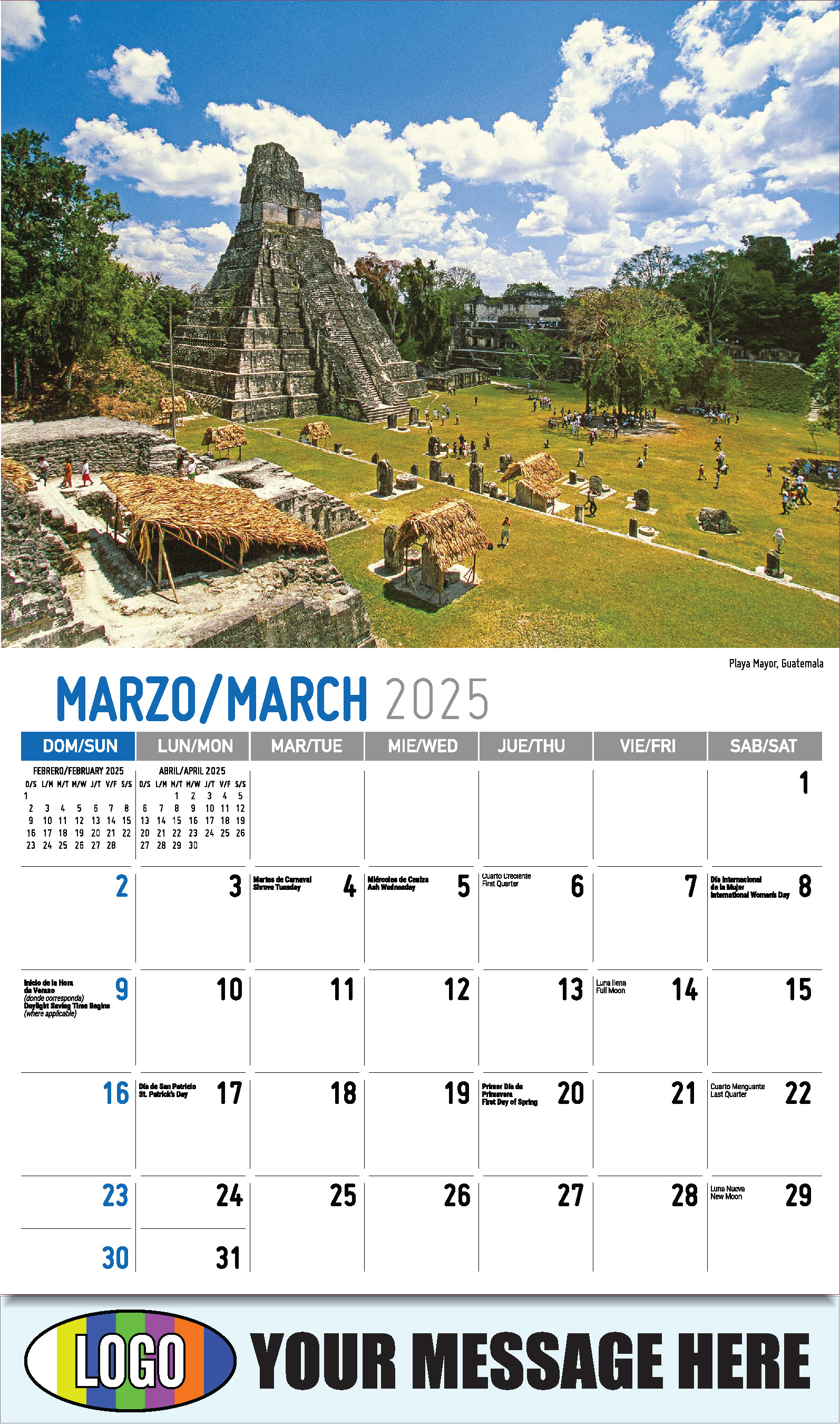 Latin America Scenic  2025 Business Promo Calendar - March