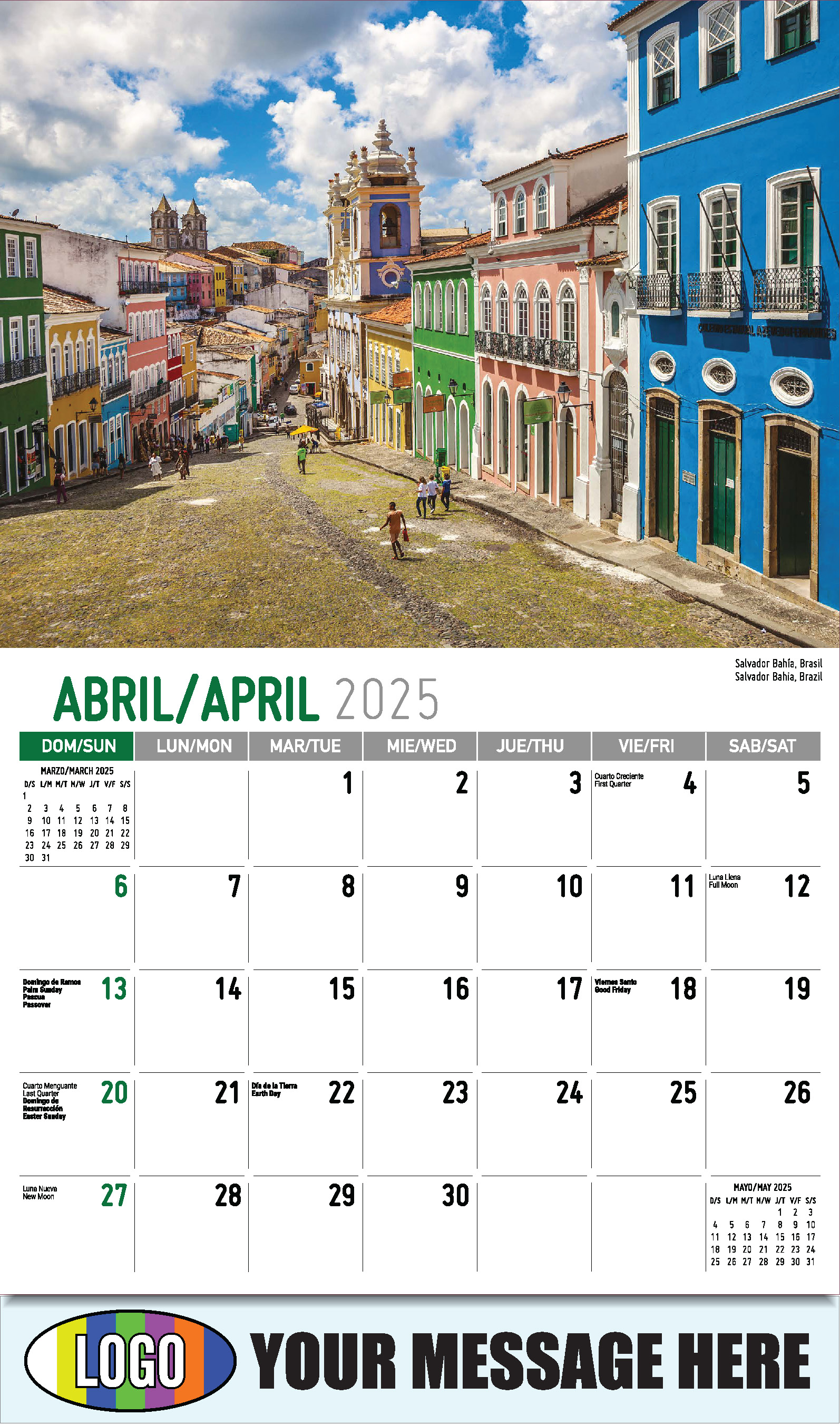Latin America Scenic  2025 Business Promo Calendar - April