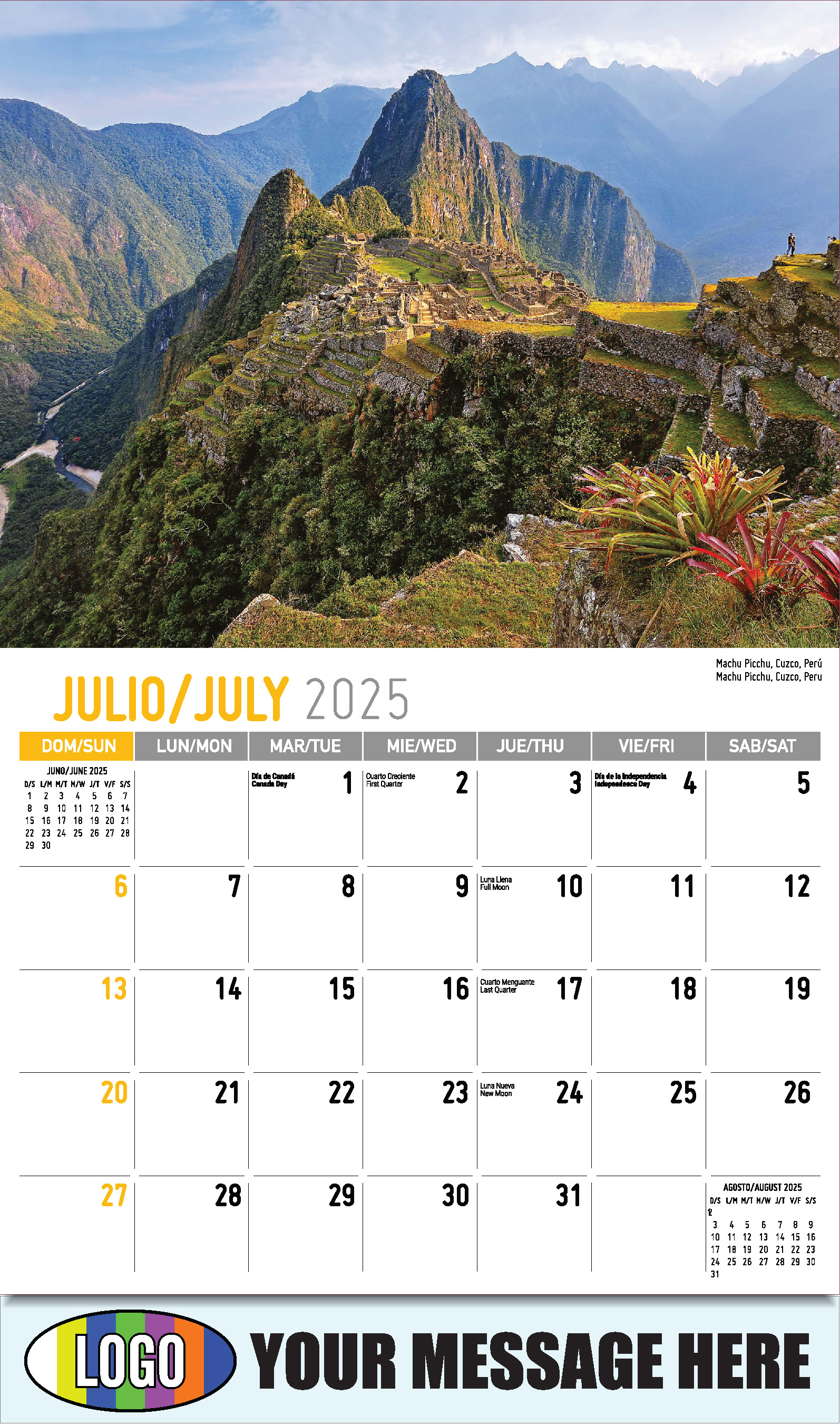 Latin America Scenic  2025 Business Promo Calendar - July