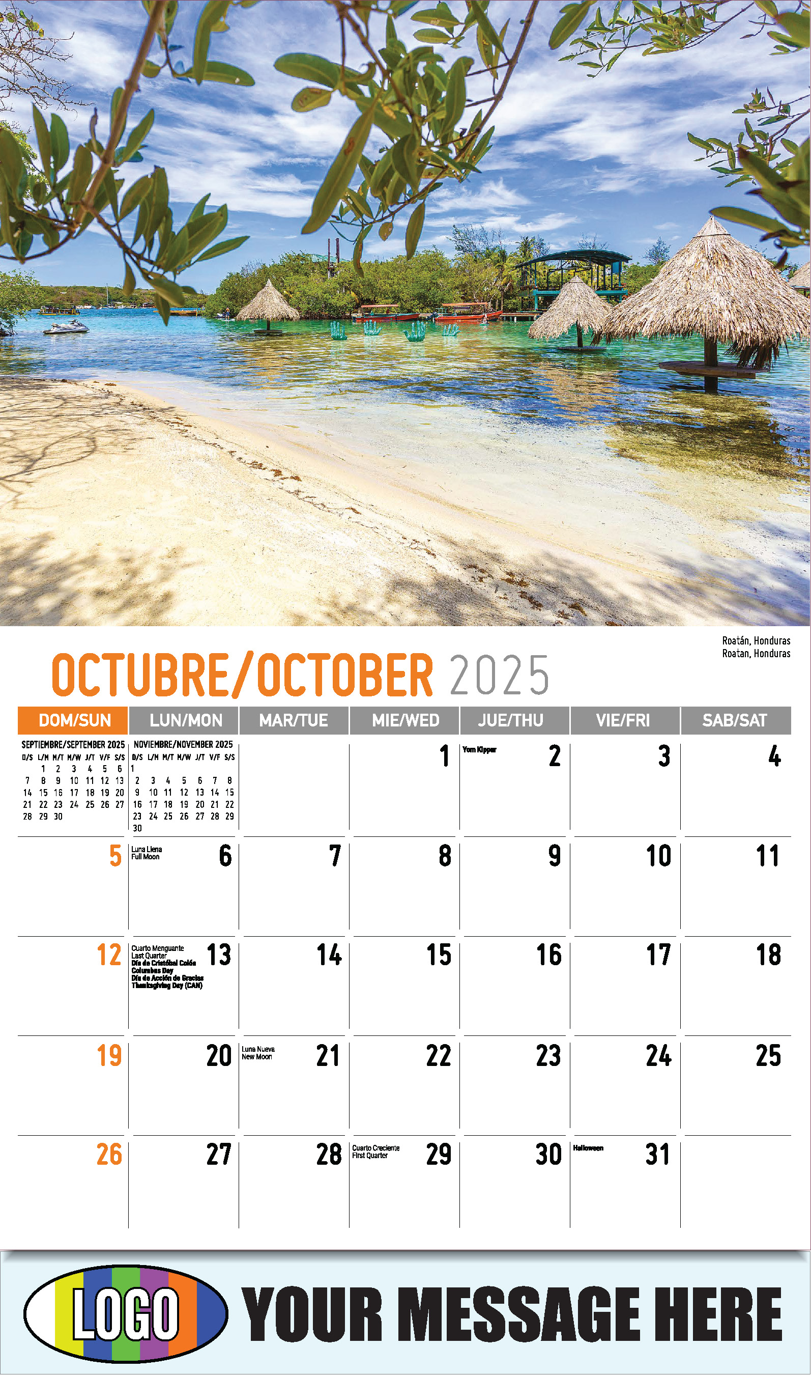 Latin America Scenic  2025 Business Promo Calendar - October