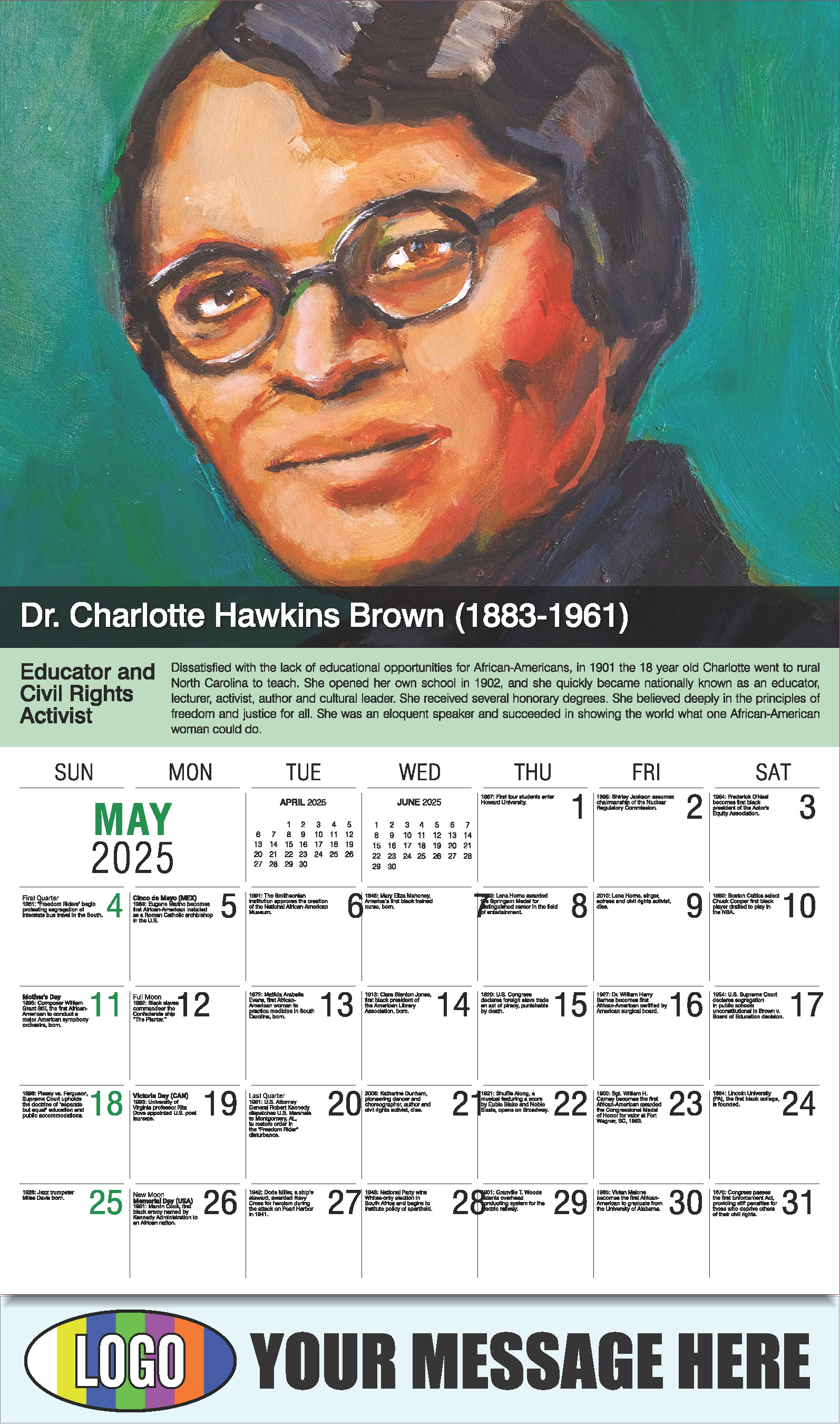 Black History 2025 Promotional Advertising Calendar low as 65¢
