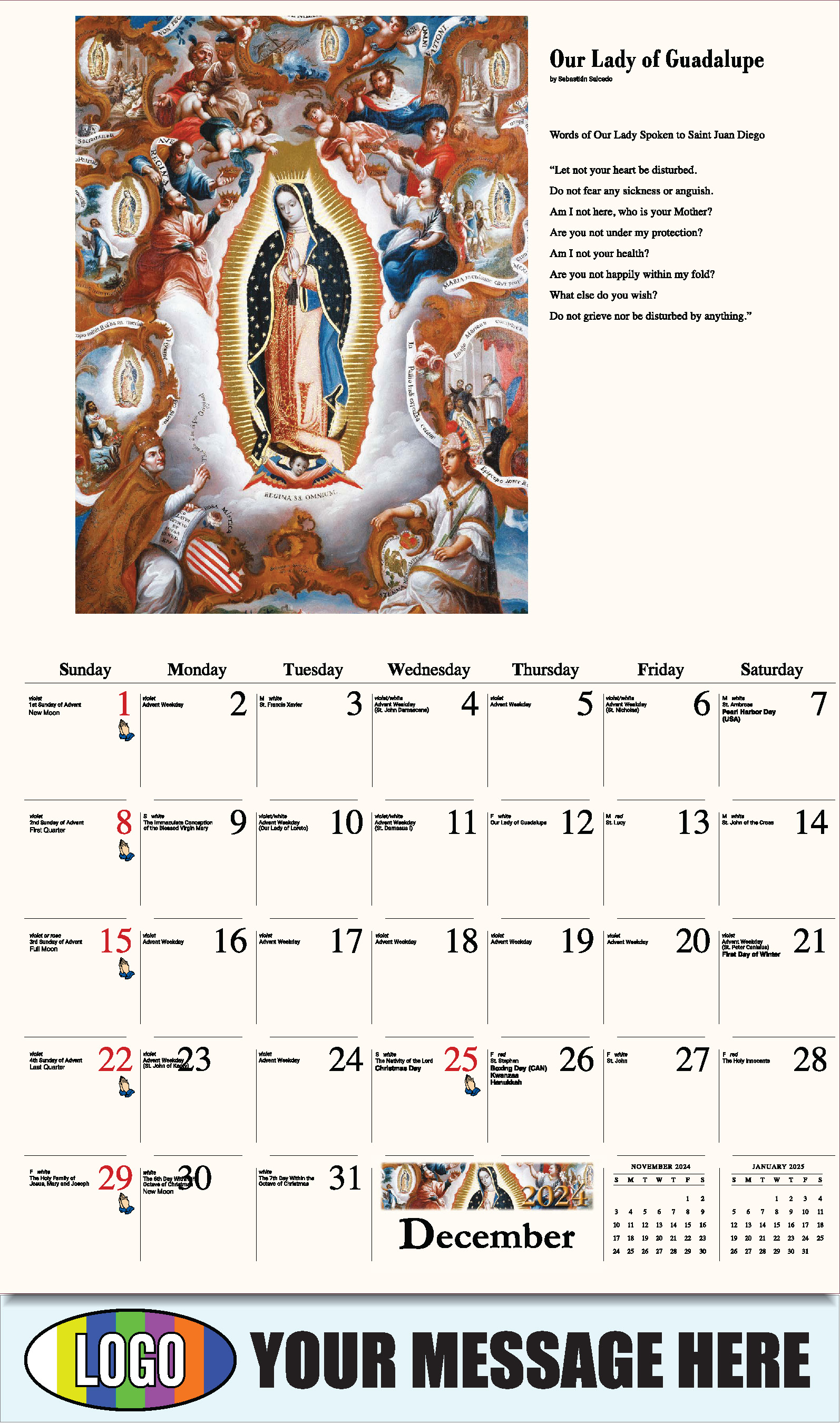 Catholic Inspirations 2025 Church Promotion Calendar - December_a