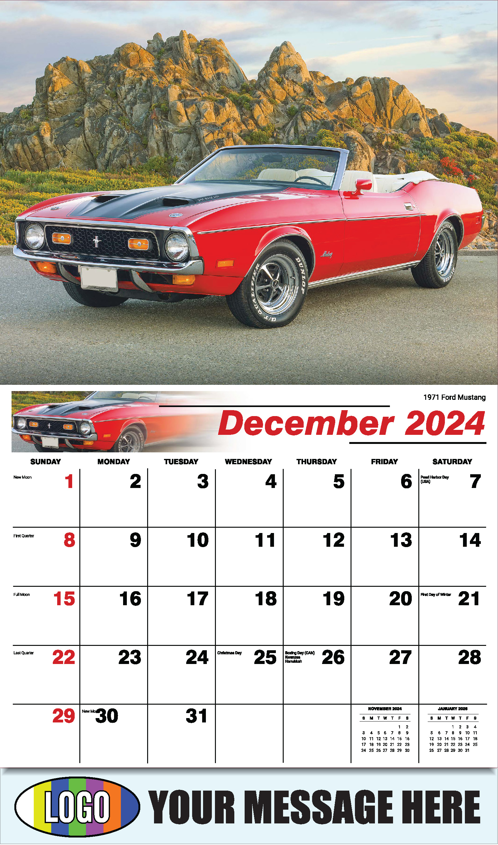 Classic Cars 2025 Automotive Business Promo Calendar - December_a