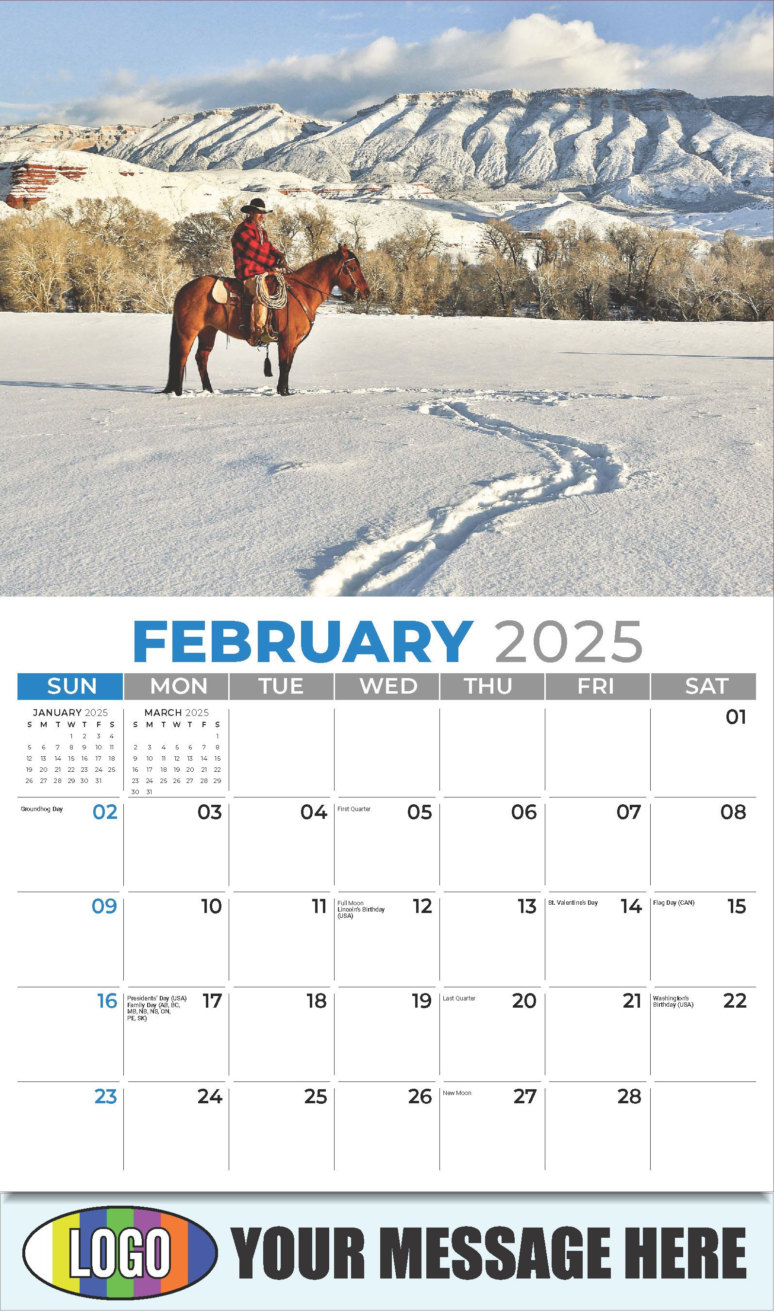 Country Spirit 2025 Business Advertising Calendar - February