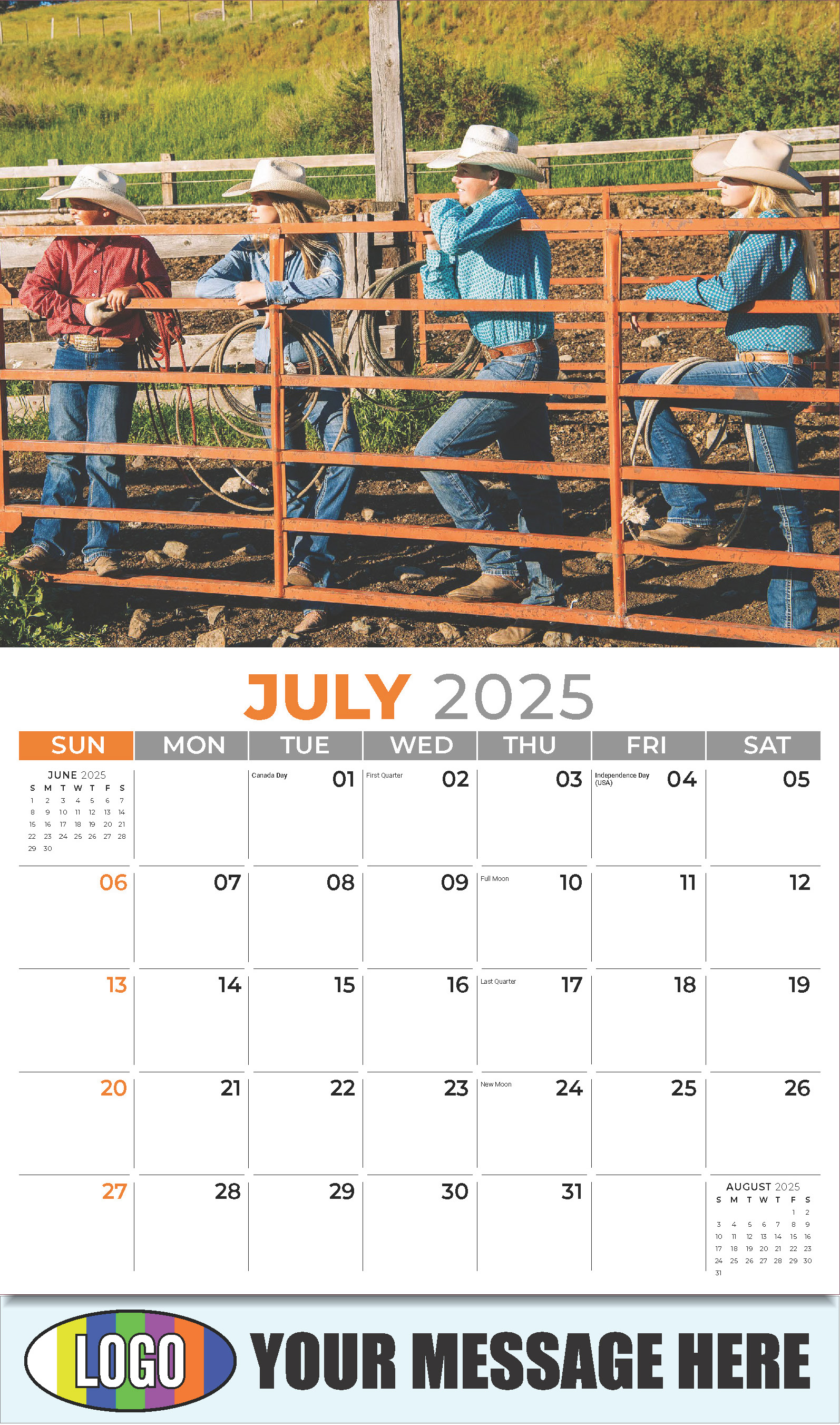 Country Spirit 2025 Business Advertising Calendar - July