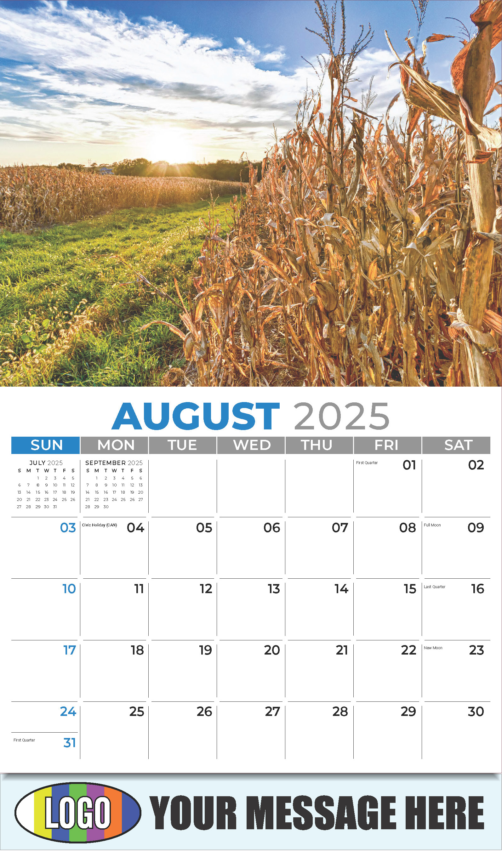 Country Spirit 2025 Business Advertising Calendar - August