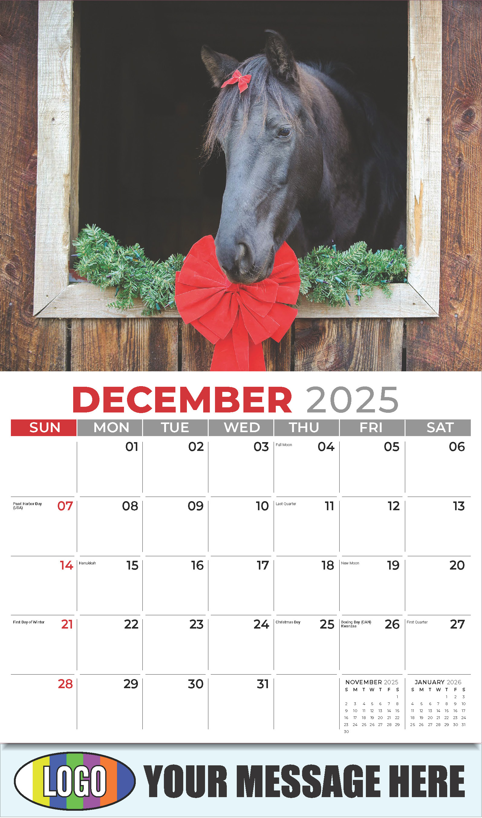 Country Spirit 2025 Business Advertising Calendar - December