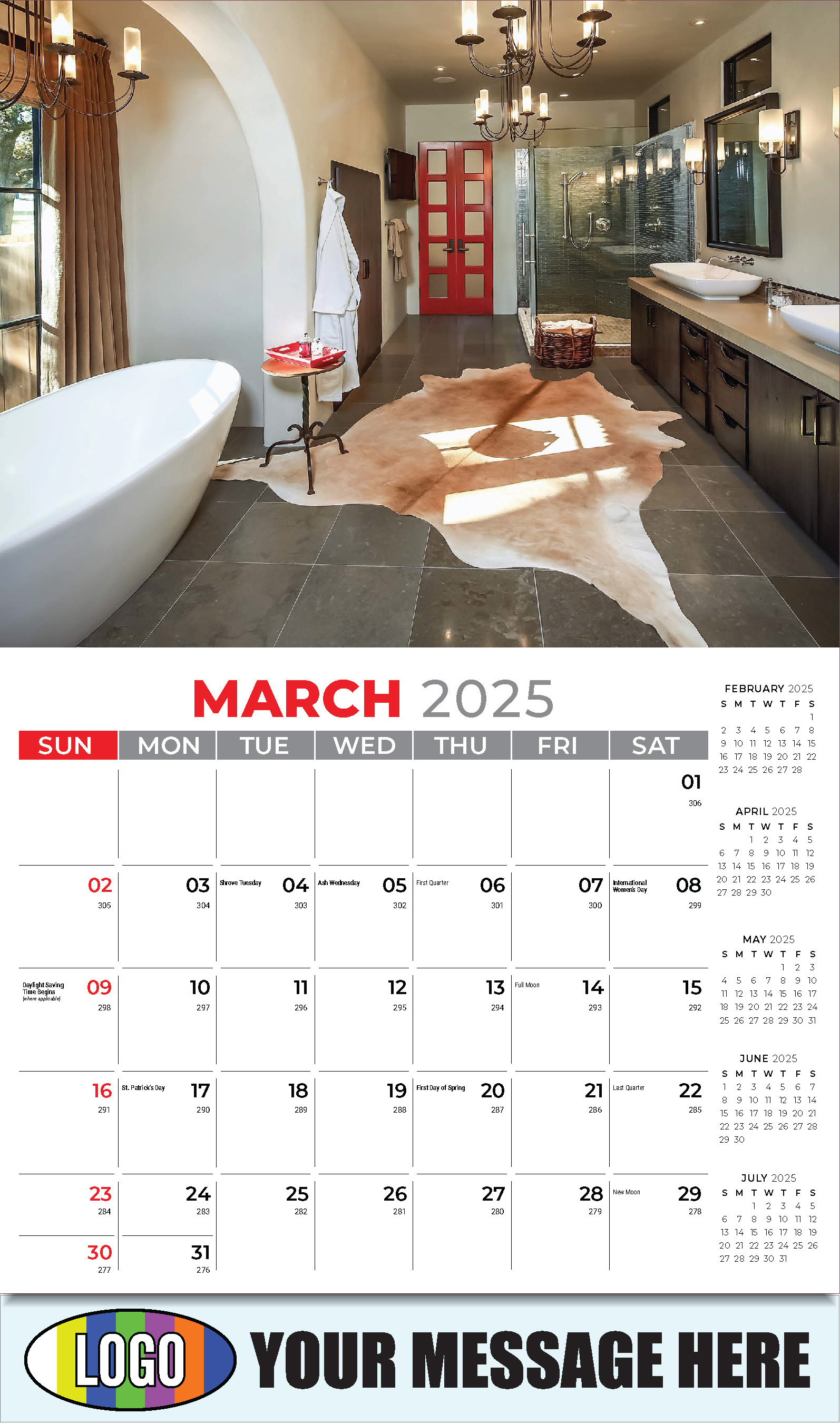 Decor and Design 2025 Interior Design Business Promotional Calendar - March
