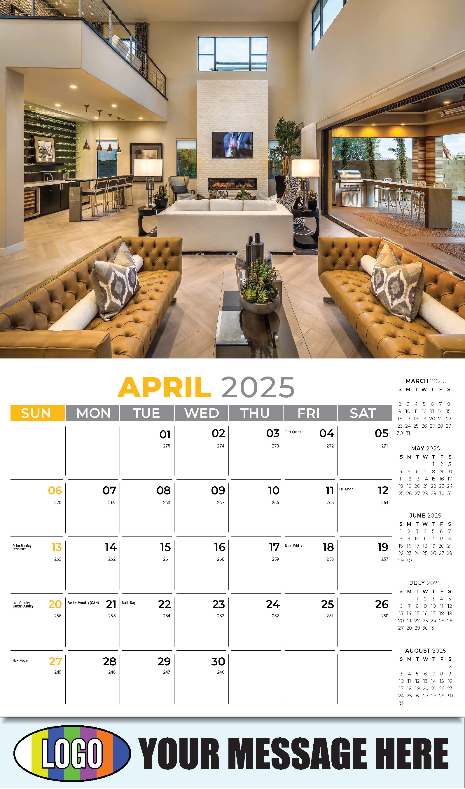 Decor and Design 2025 Interior Design Business Promotional Calendar - April