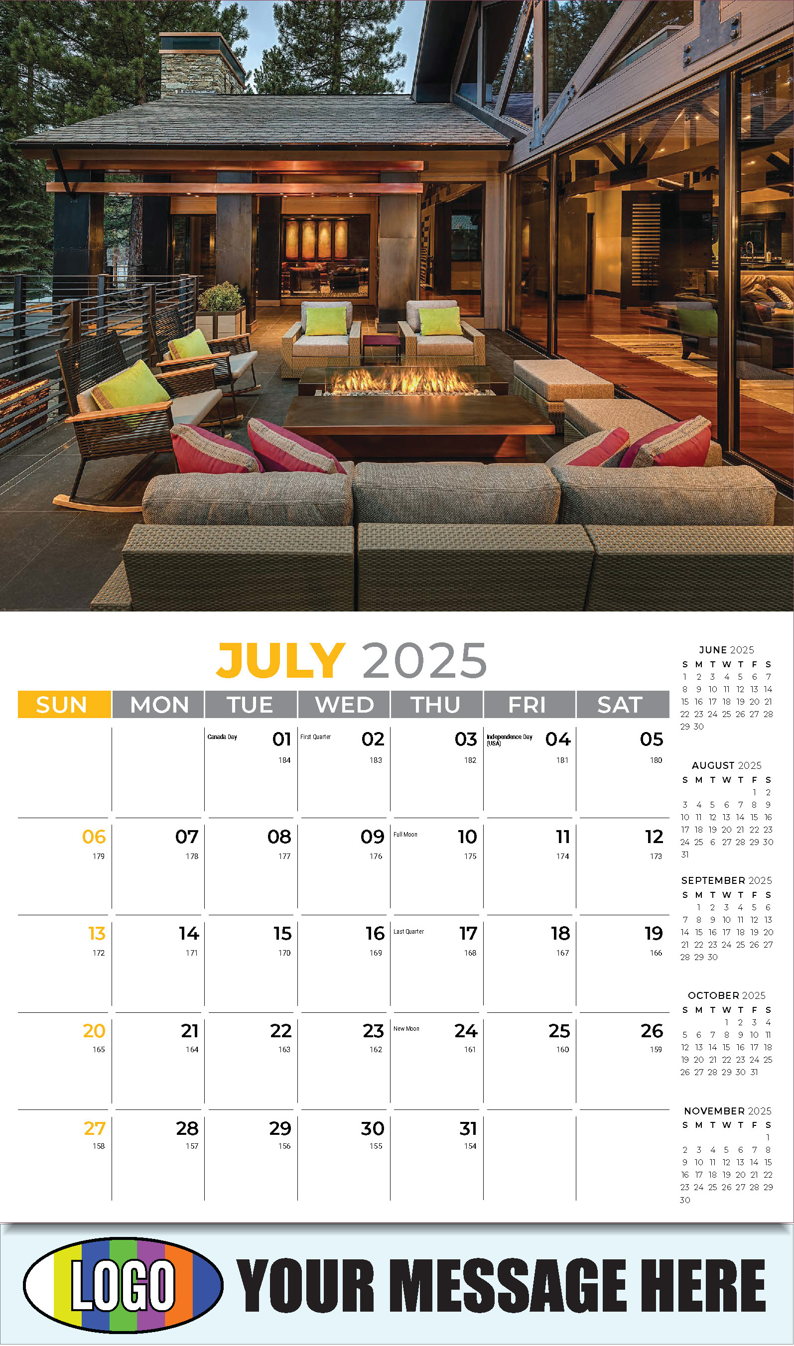 Decor and Design 2025 Interior Design Business Promotional Calendar - July