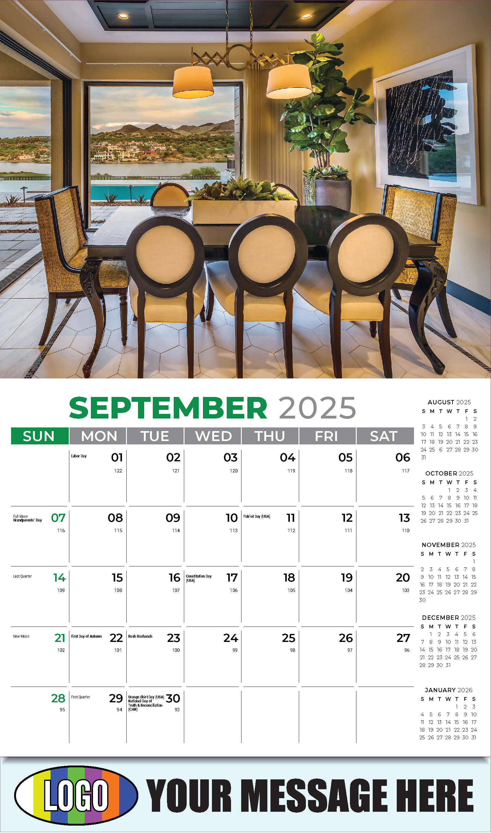 Decor and Design 2025 Interior Design Business Promotional Calendar - September