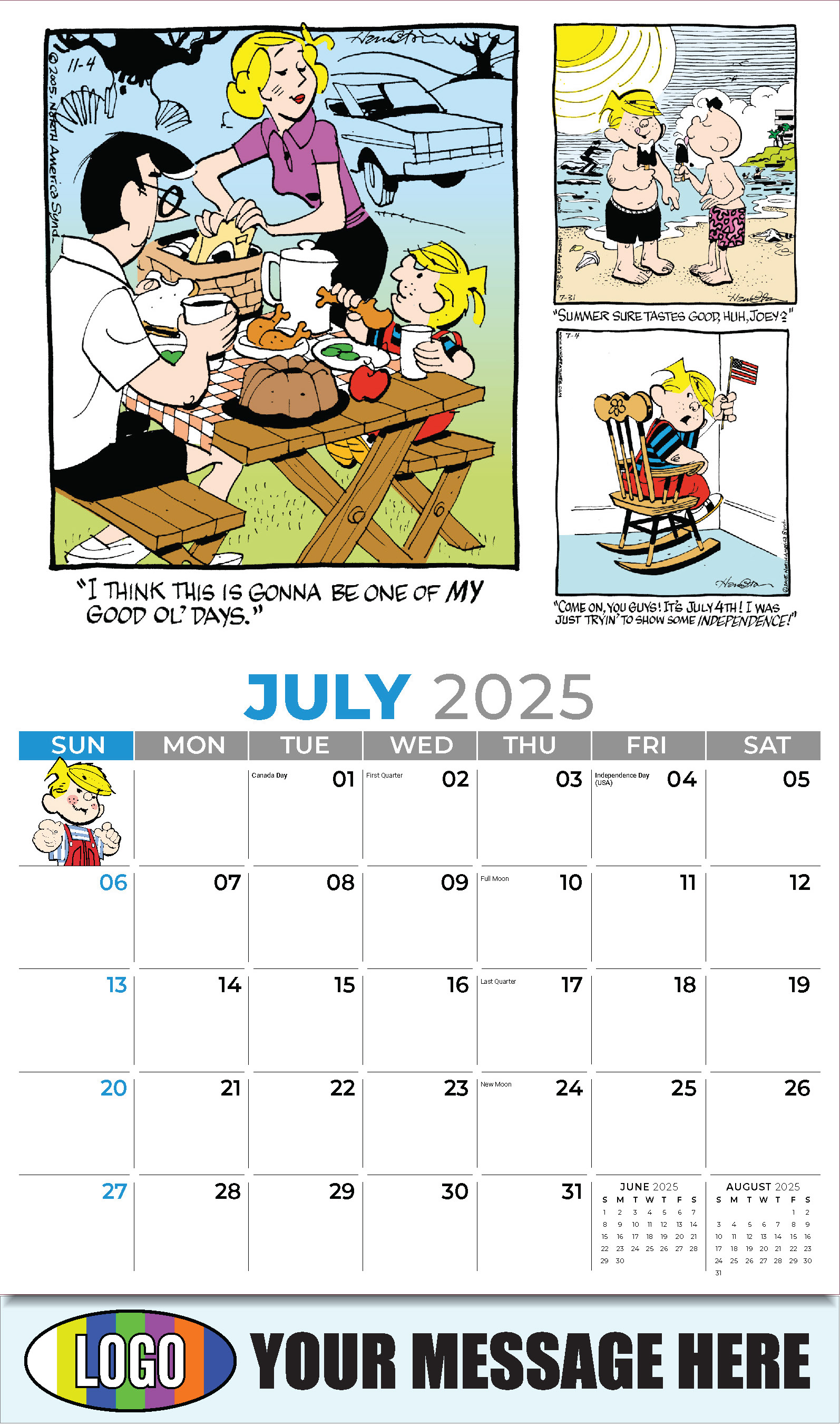 2025 Wall Calendar Dennis the Menace Art Business Advertising low