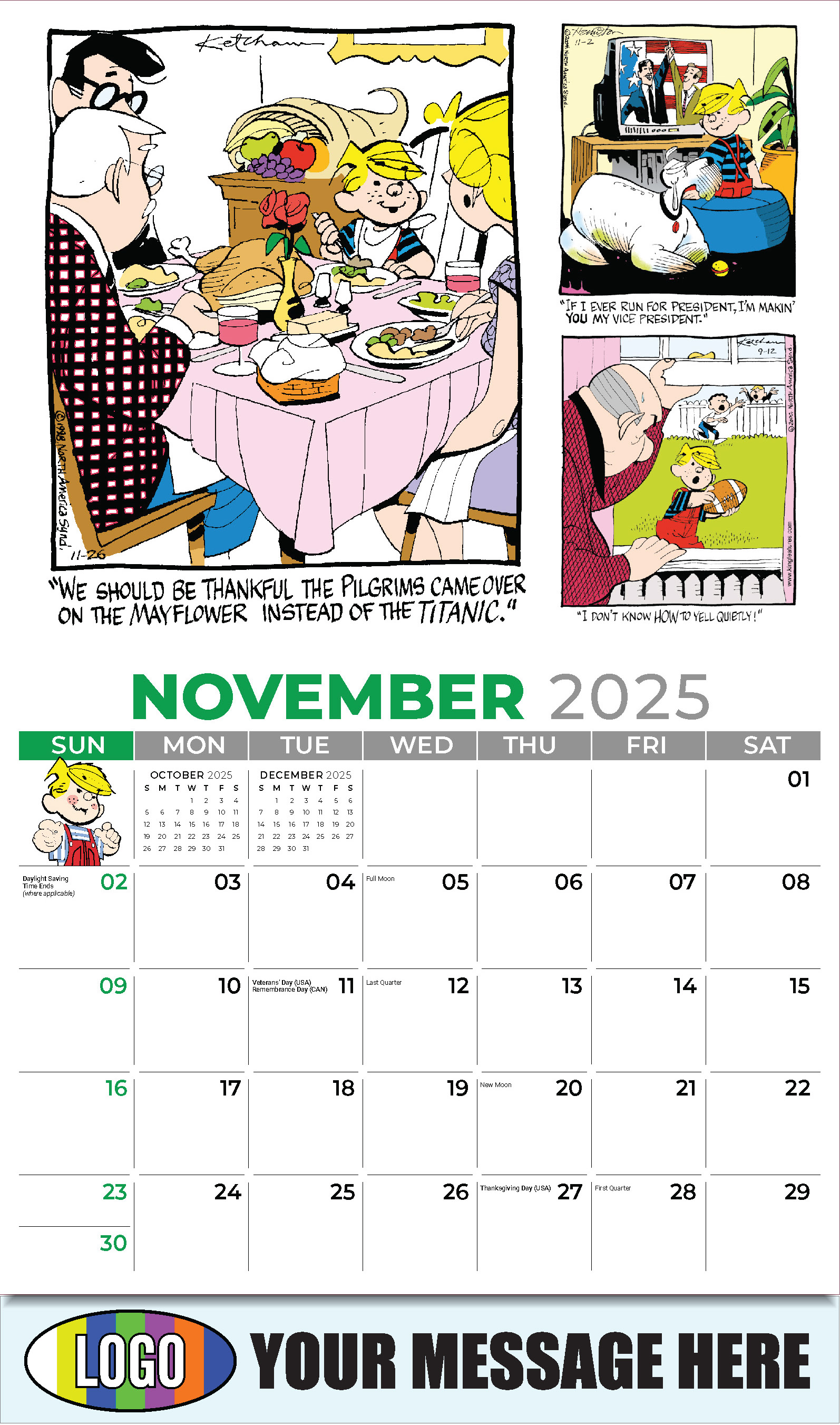 2025 Wall Calendar Dennis the Menace Art Business Advertising low