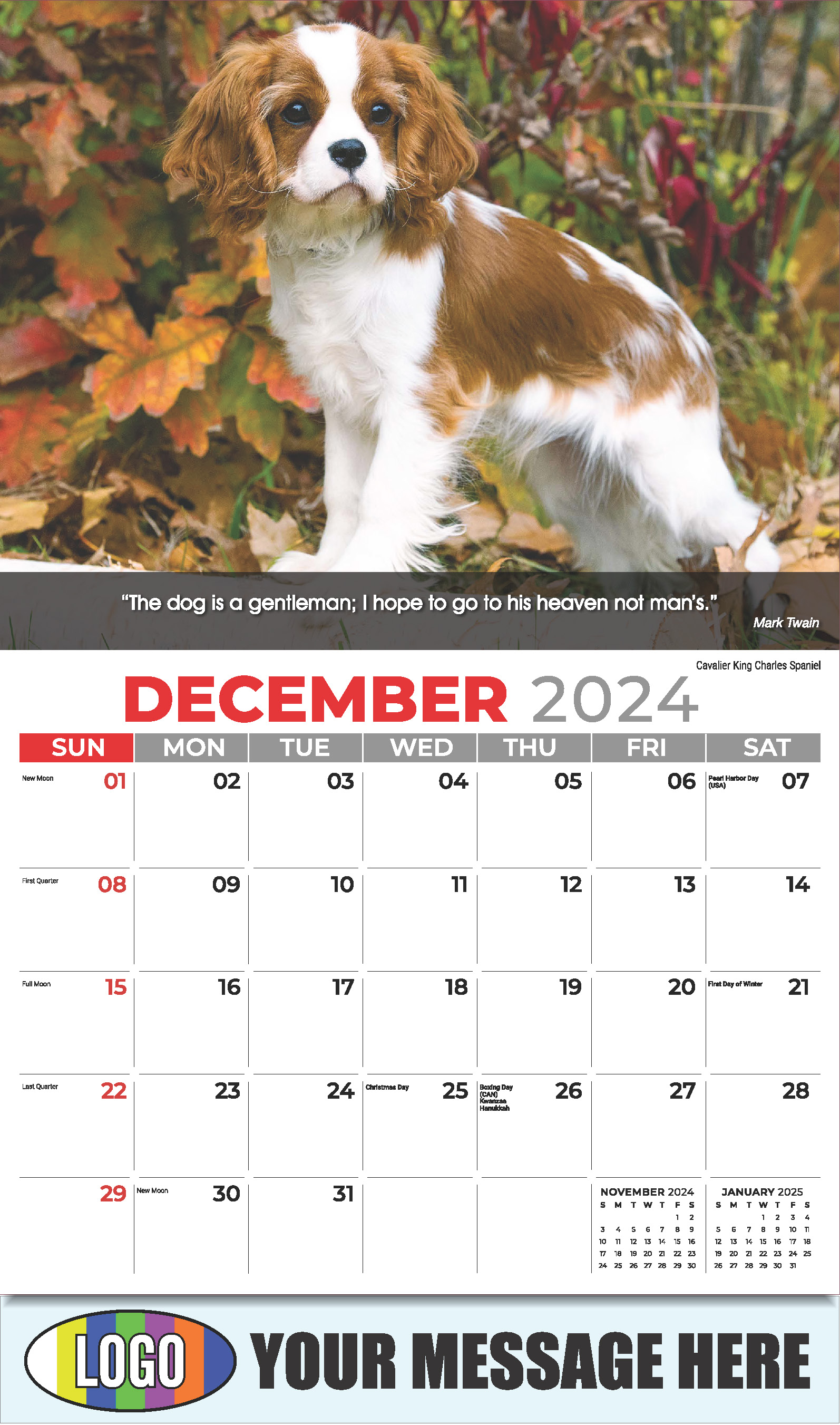 Dogs 2025 Vets and Pets Business Promotion Calendar - December_a