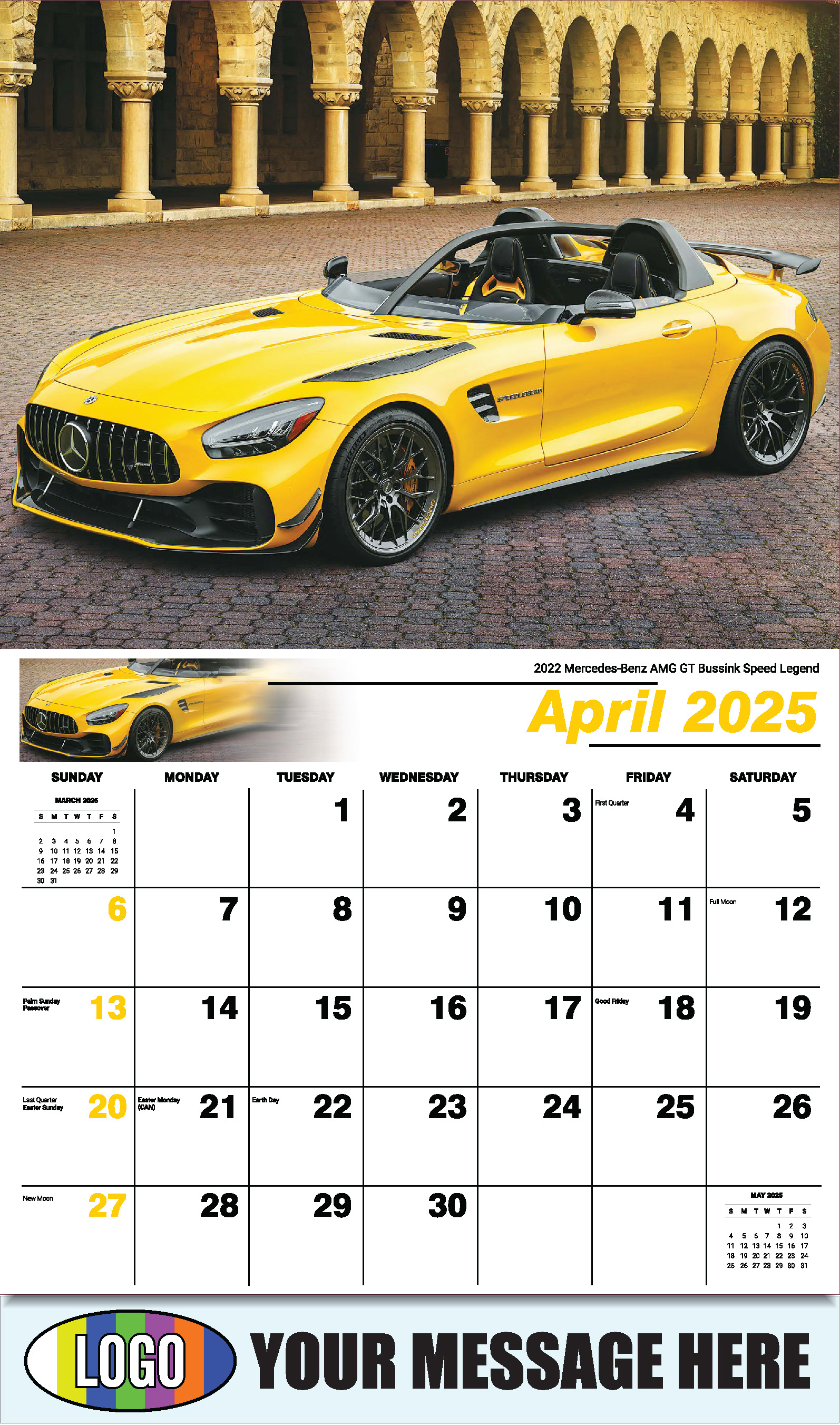 Exotic Cars 2025 Automotive Business Advertising Calendar - April