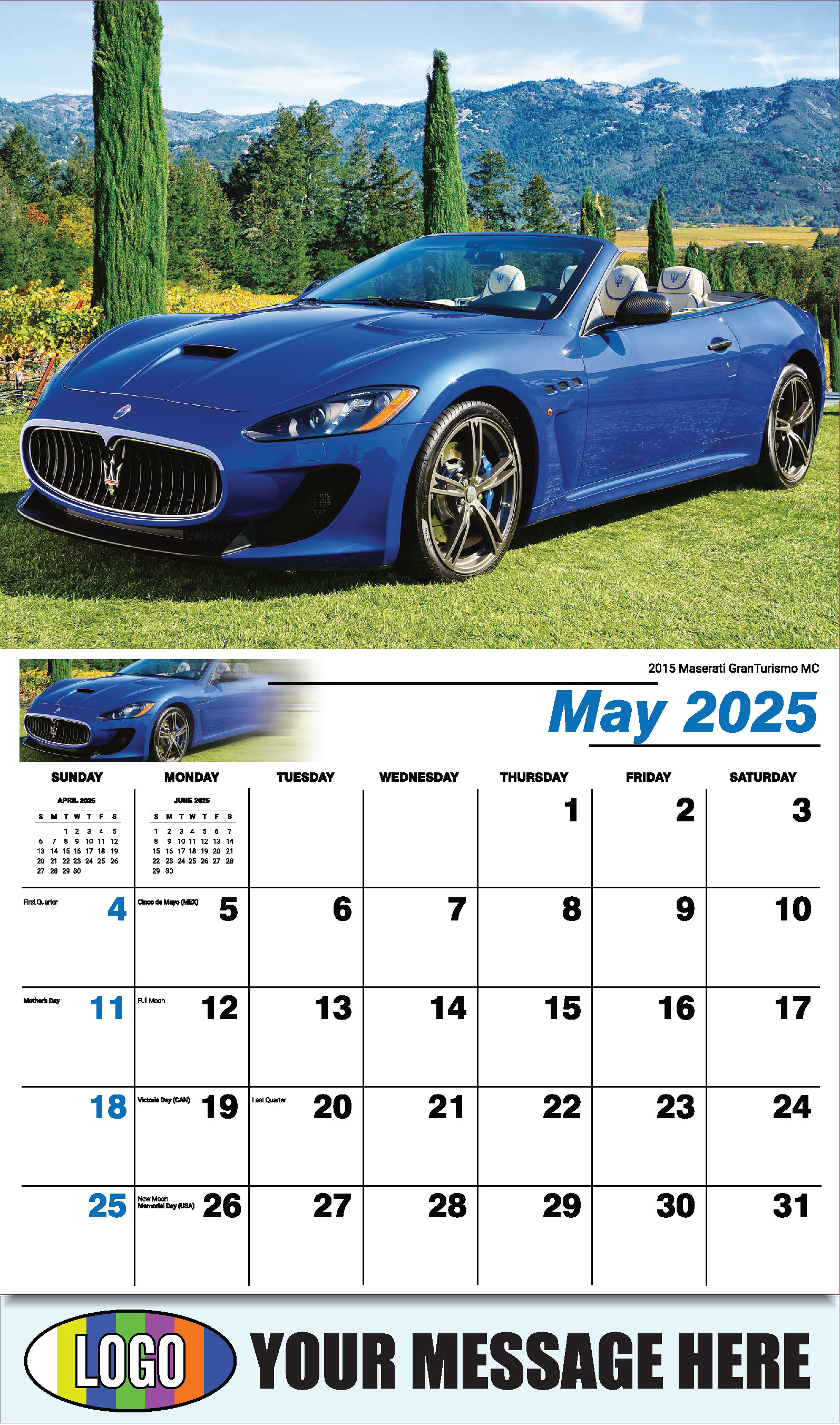 Exotic Cars 2025 Automotive Business Advertising Calendar - May