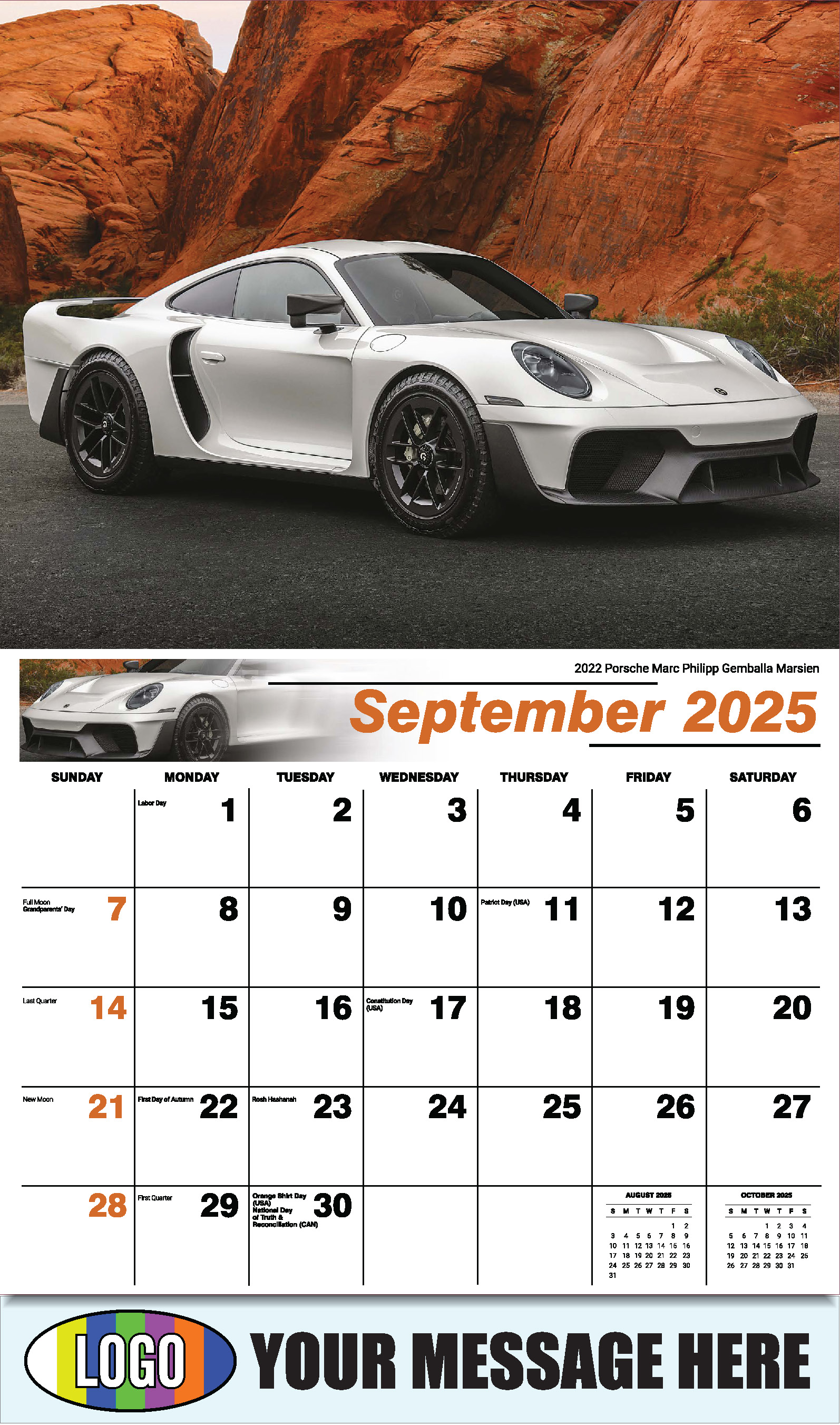 Exotic Cars 2025 Automotive Business Advertising Calendar - September