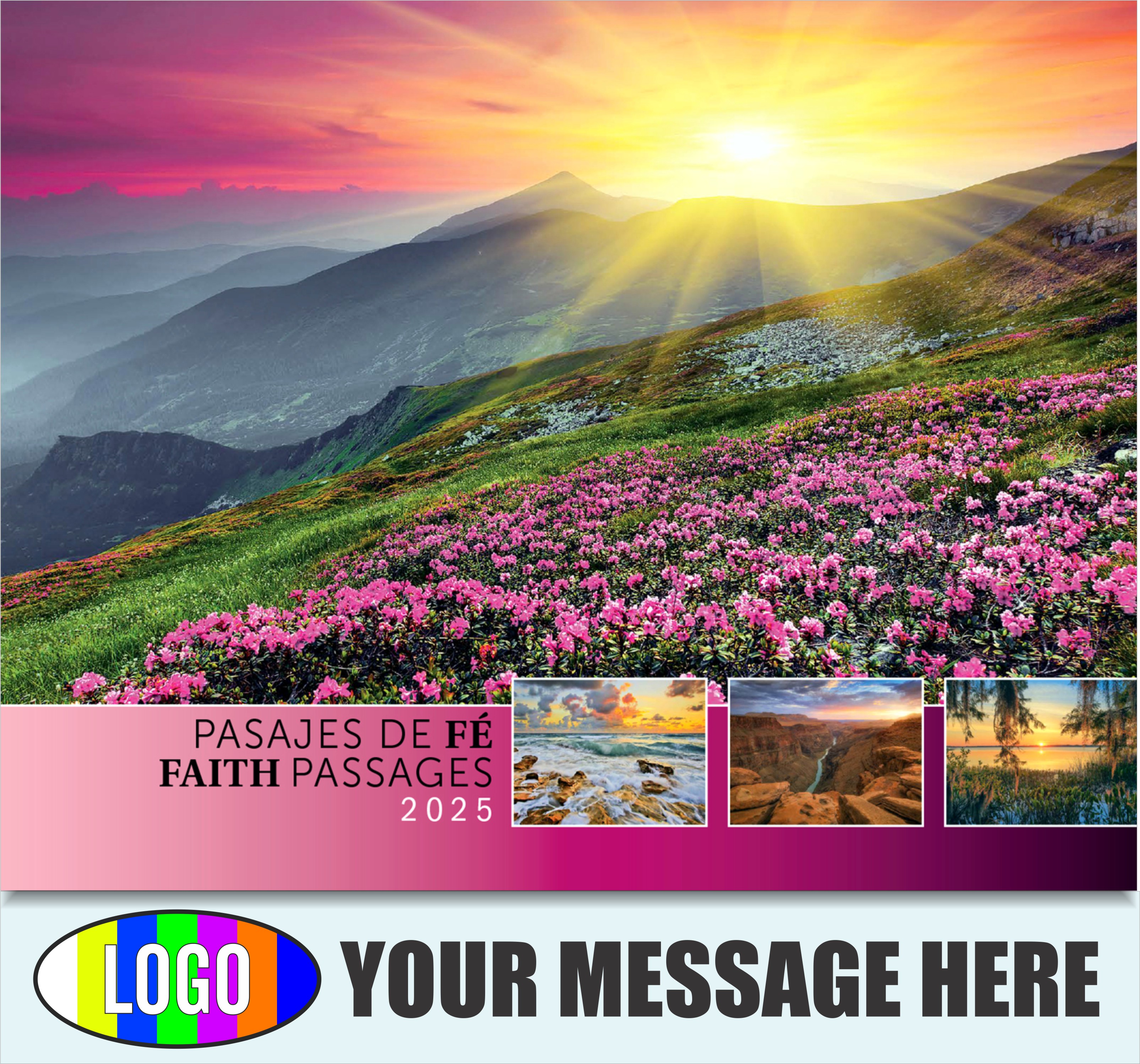 Faith Passages Bilingual 2025 Christian Business Advertising Calendar - cover
