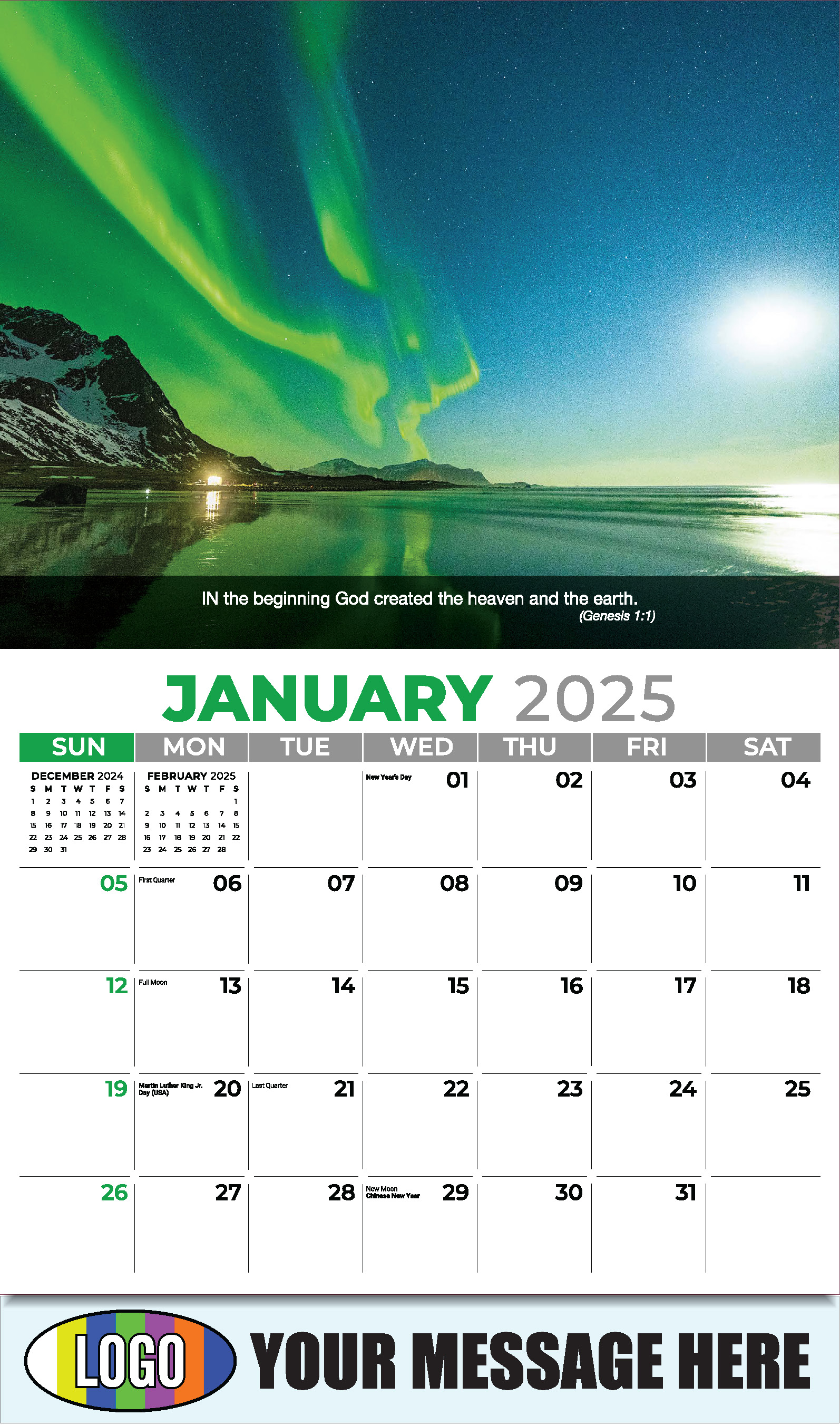 Faith Passages 2025 Christian Business Advertising Calendar - January