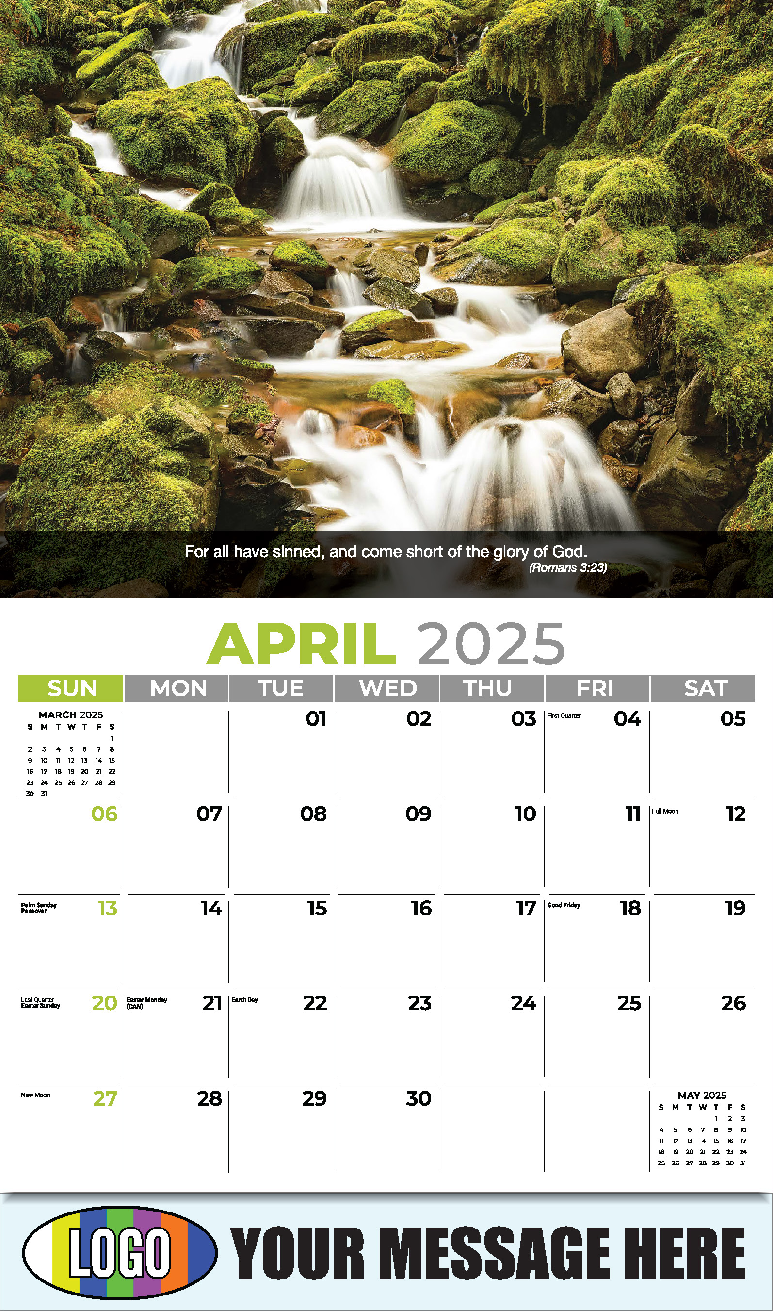 Faith Passages 2025 Christian Business Advertising Calendar - April