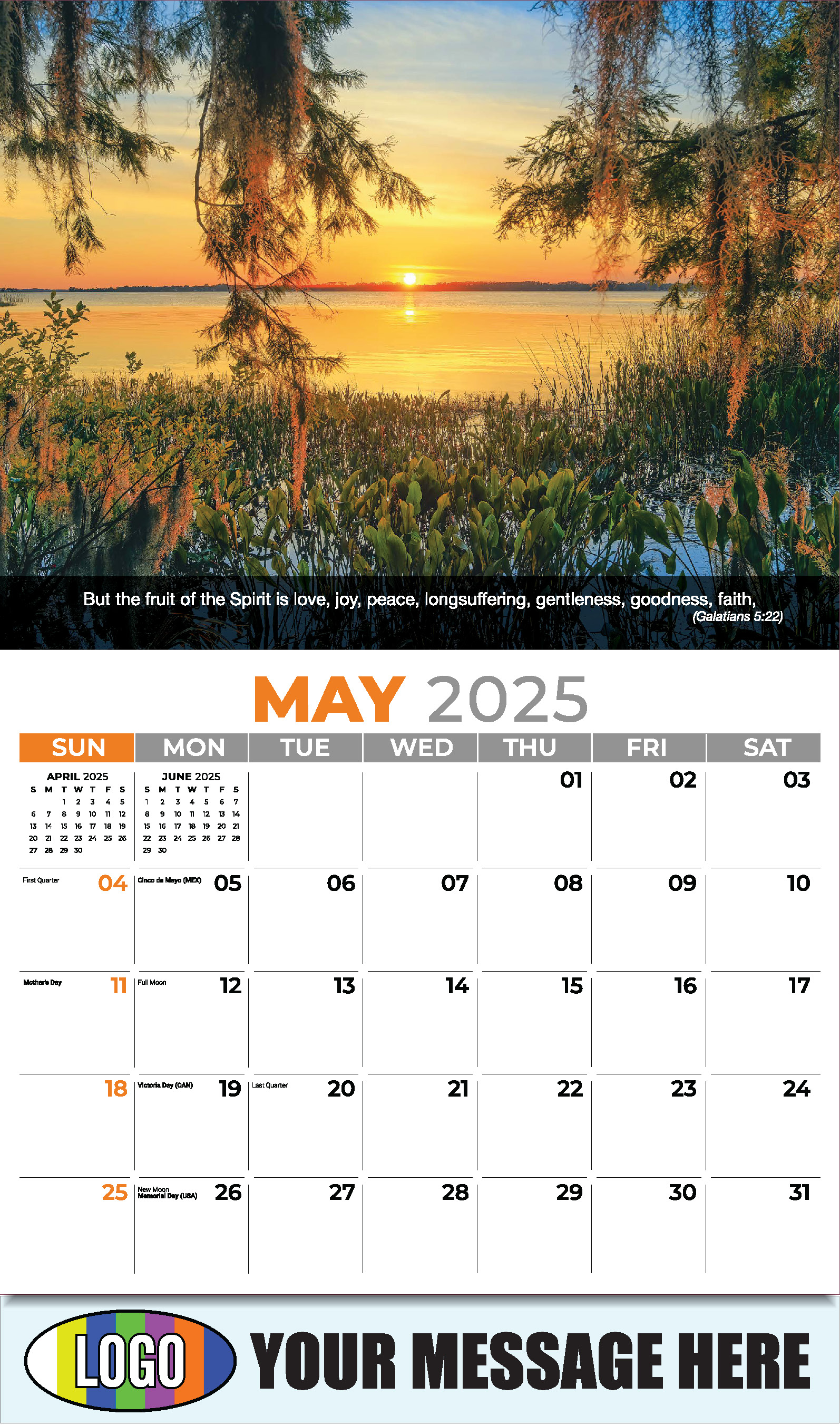 Faith Passages 2025 Christian Business Advertising Calendar - May