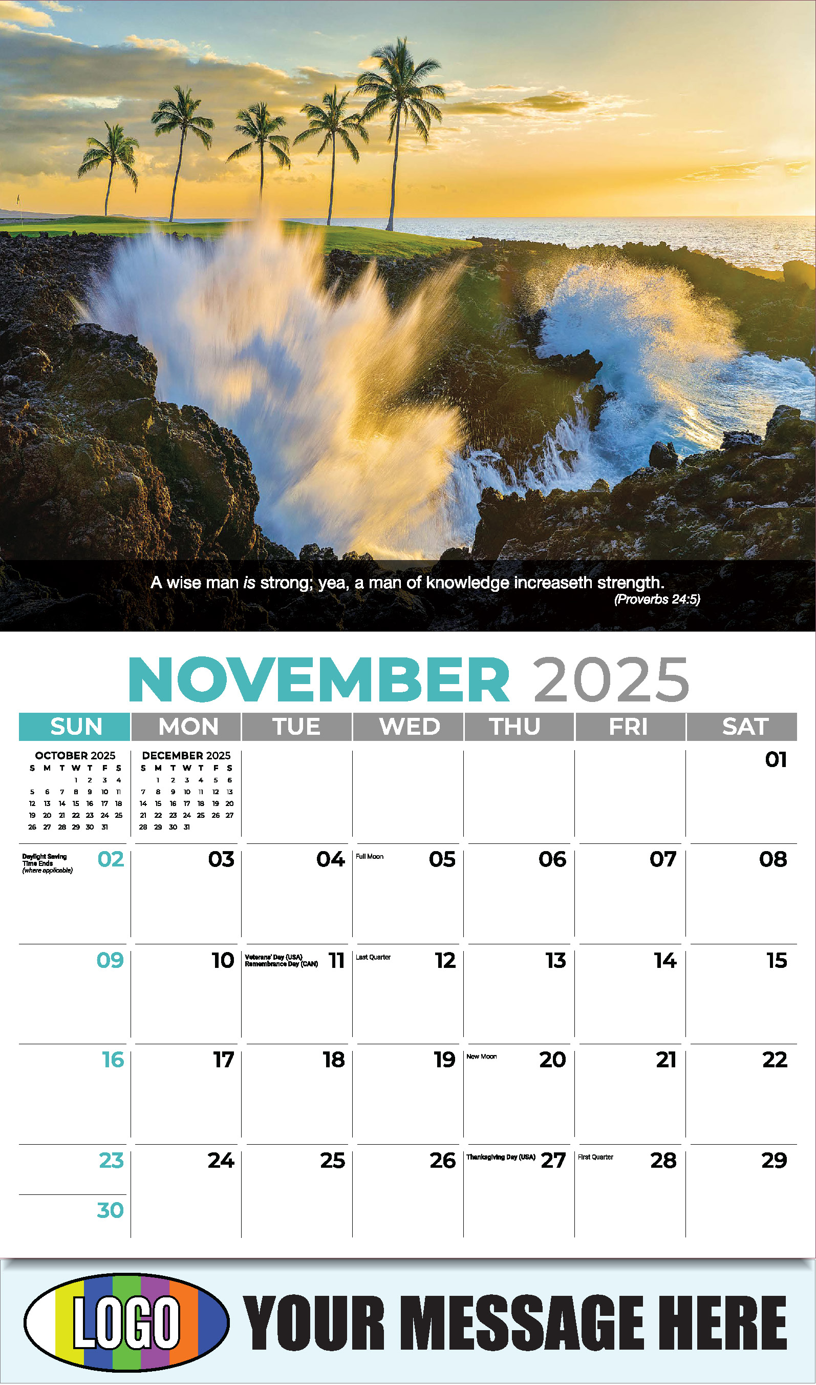 Faith Passages 2025 Christian Business Advertising Calendar - November