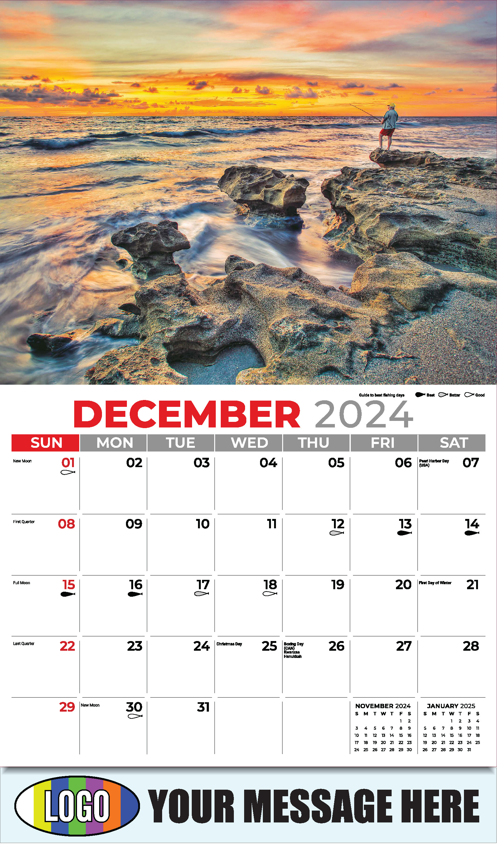 Fishing and Hunting 2025 Business Promotion Calendar - December_a