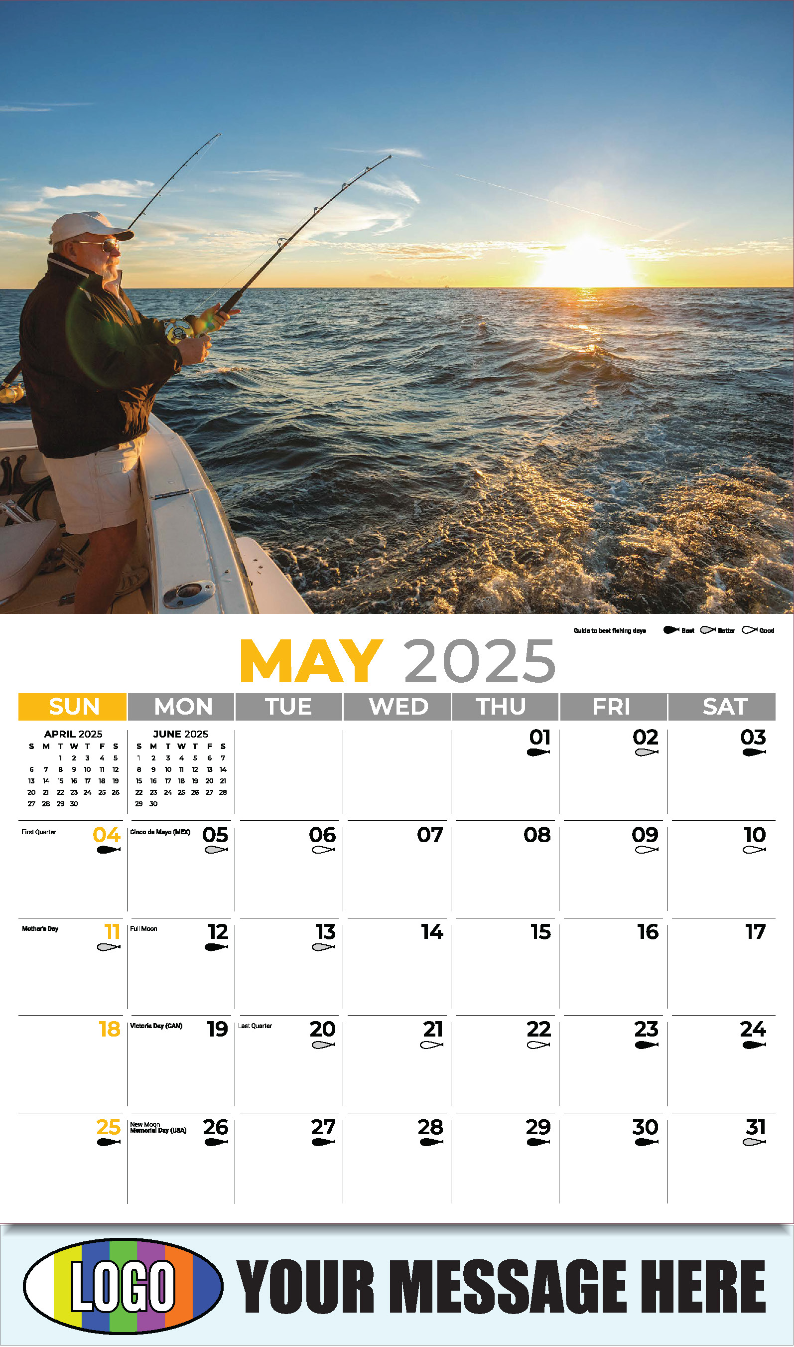 Fishing and Hunting 2025 Business Promotion Calendar - May