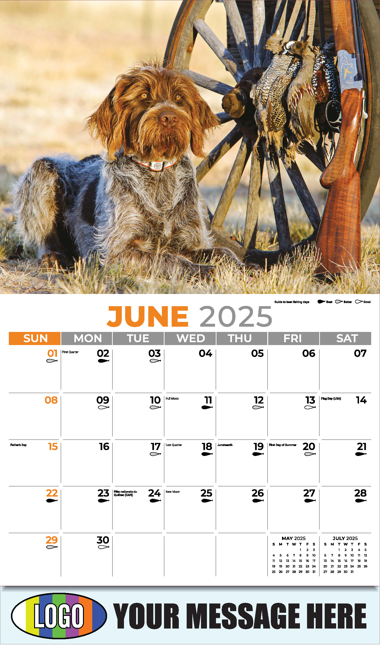Fishing and Hunting 2025 Business Promotion Calendar - June